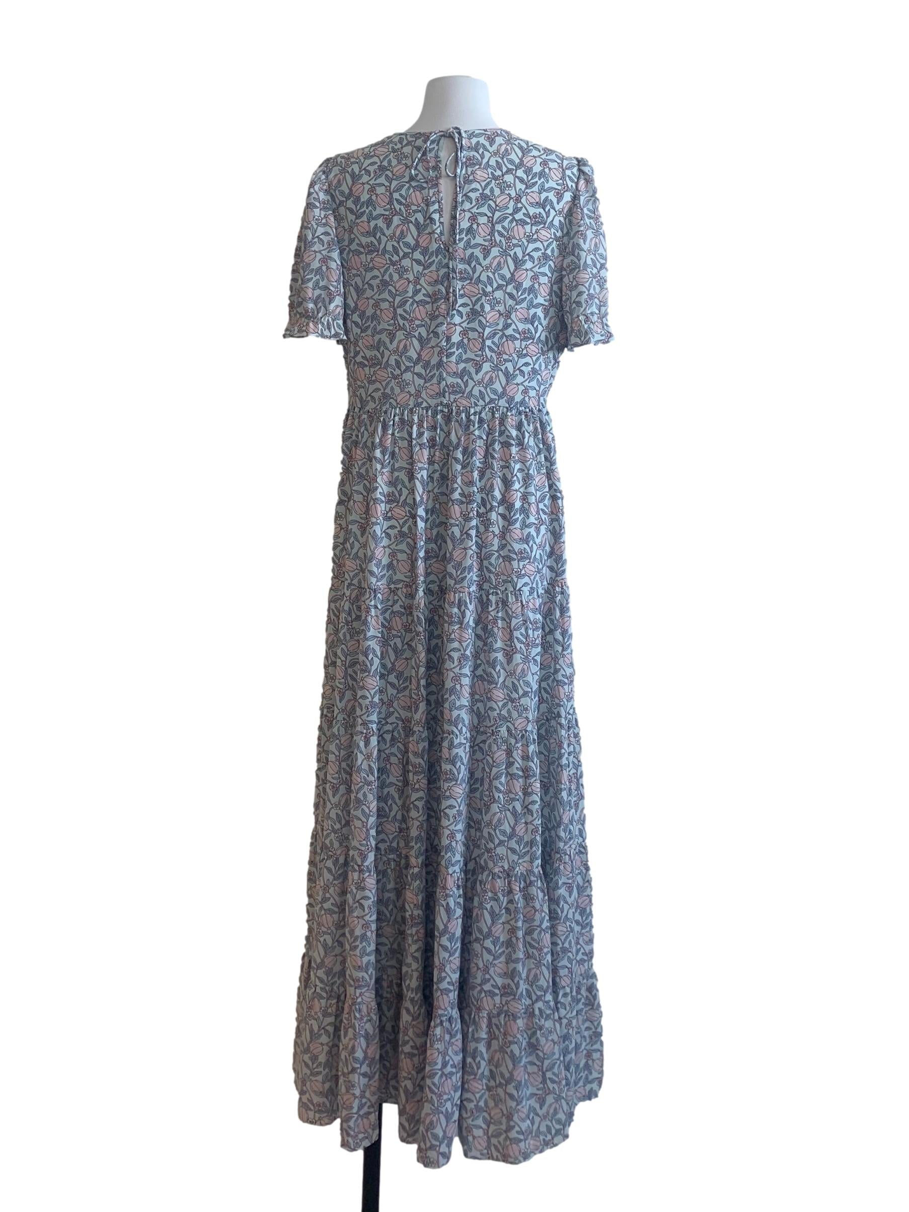 Blue Flower Pattern Dress