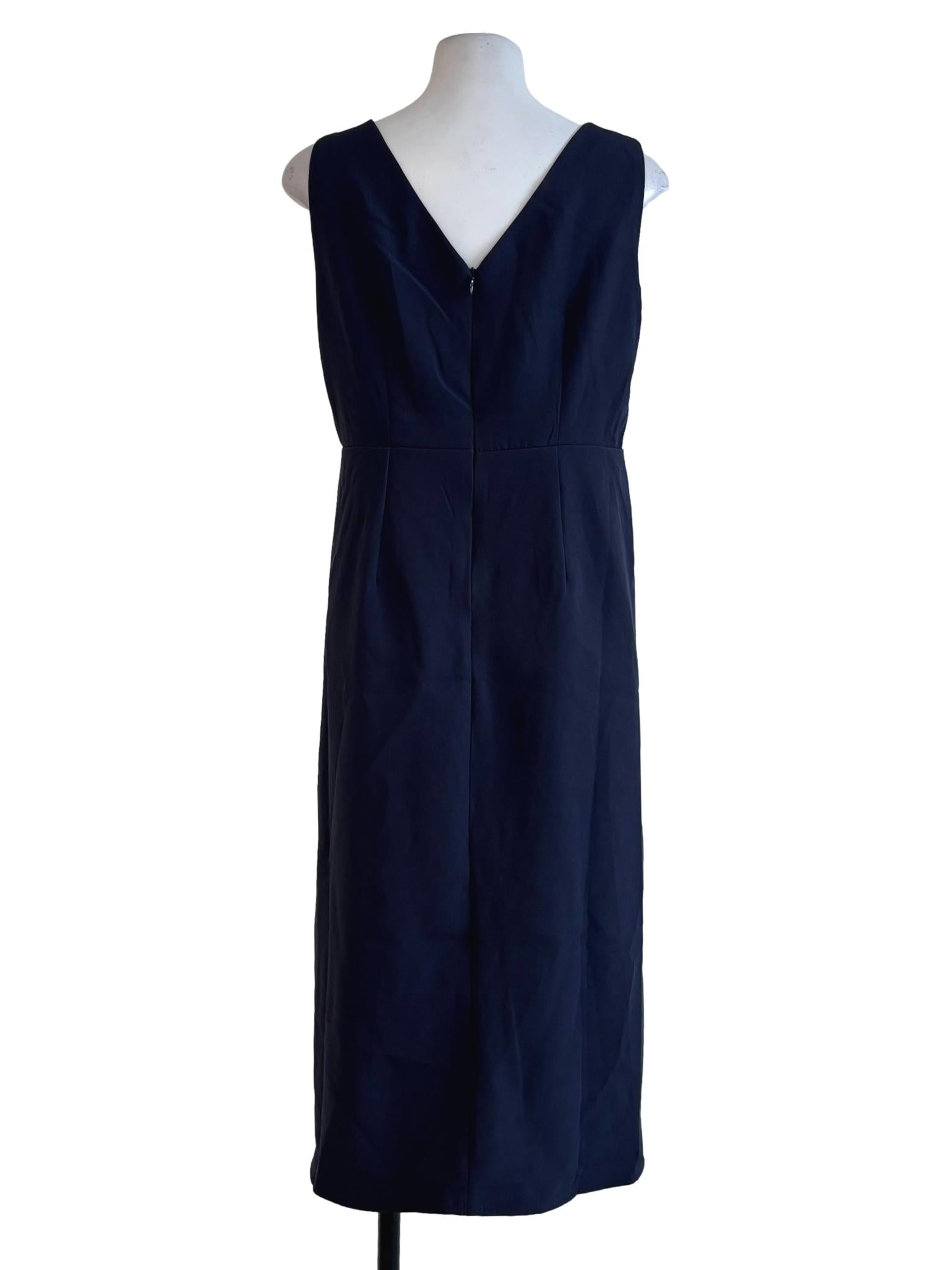 Navy Blue Sleeveless Pencil Dress