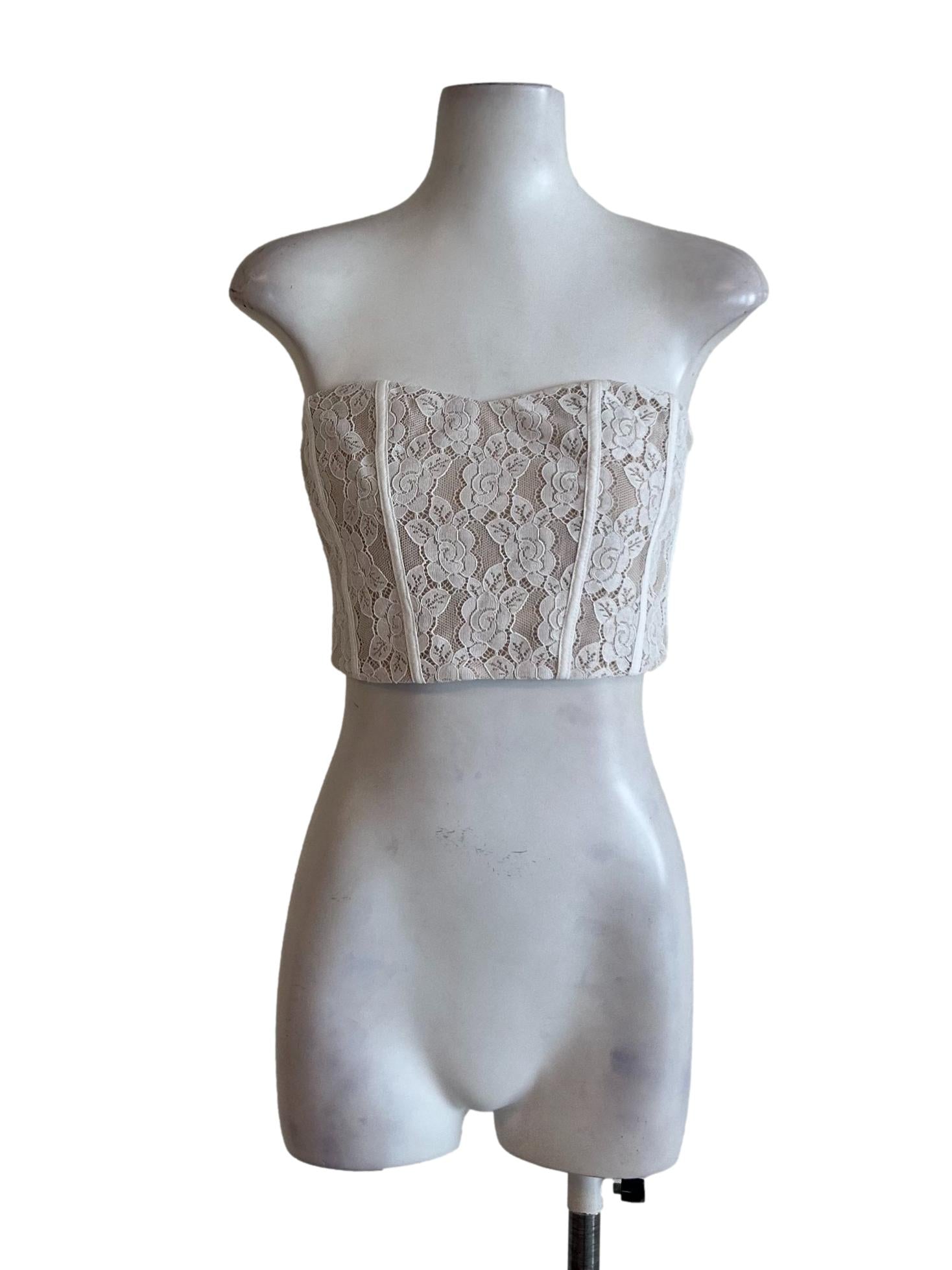 White Lace Corset Top