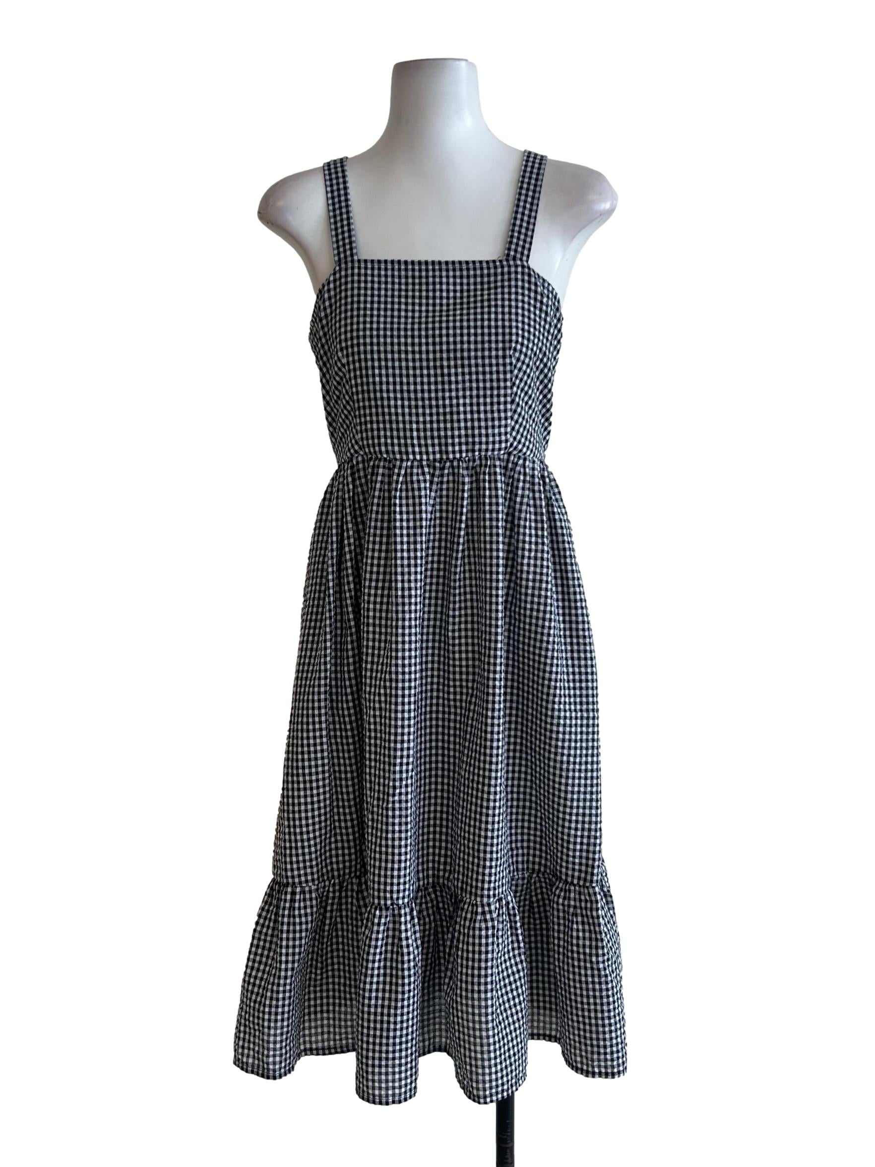 Black And White Square Neckline Dress