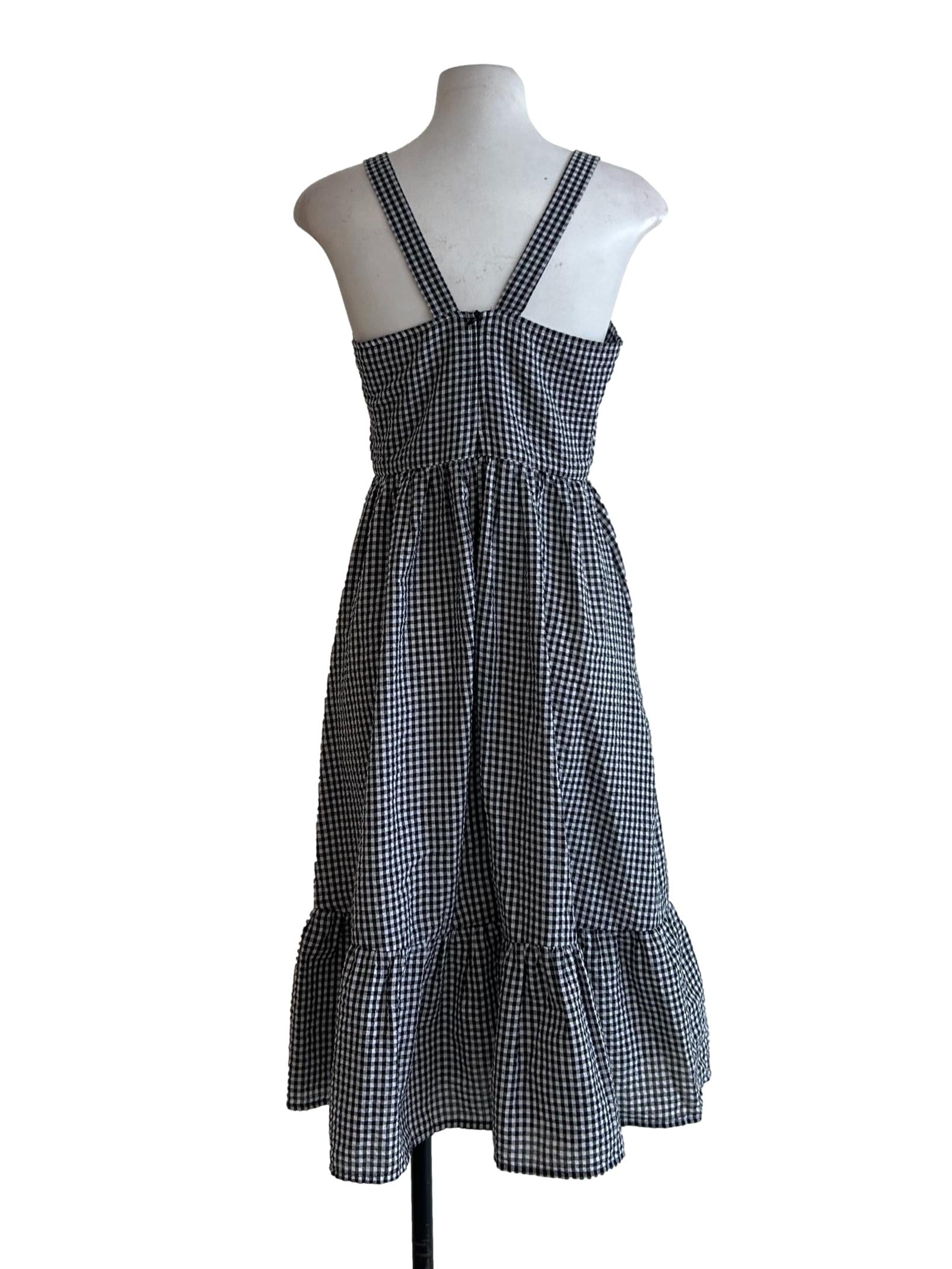 Black And White Square Neckline Dress