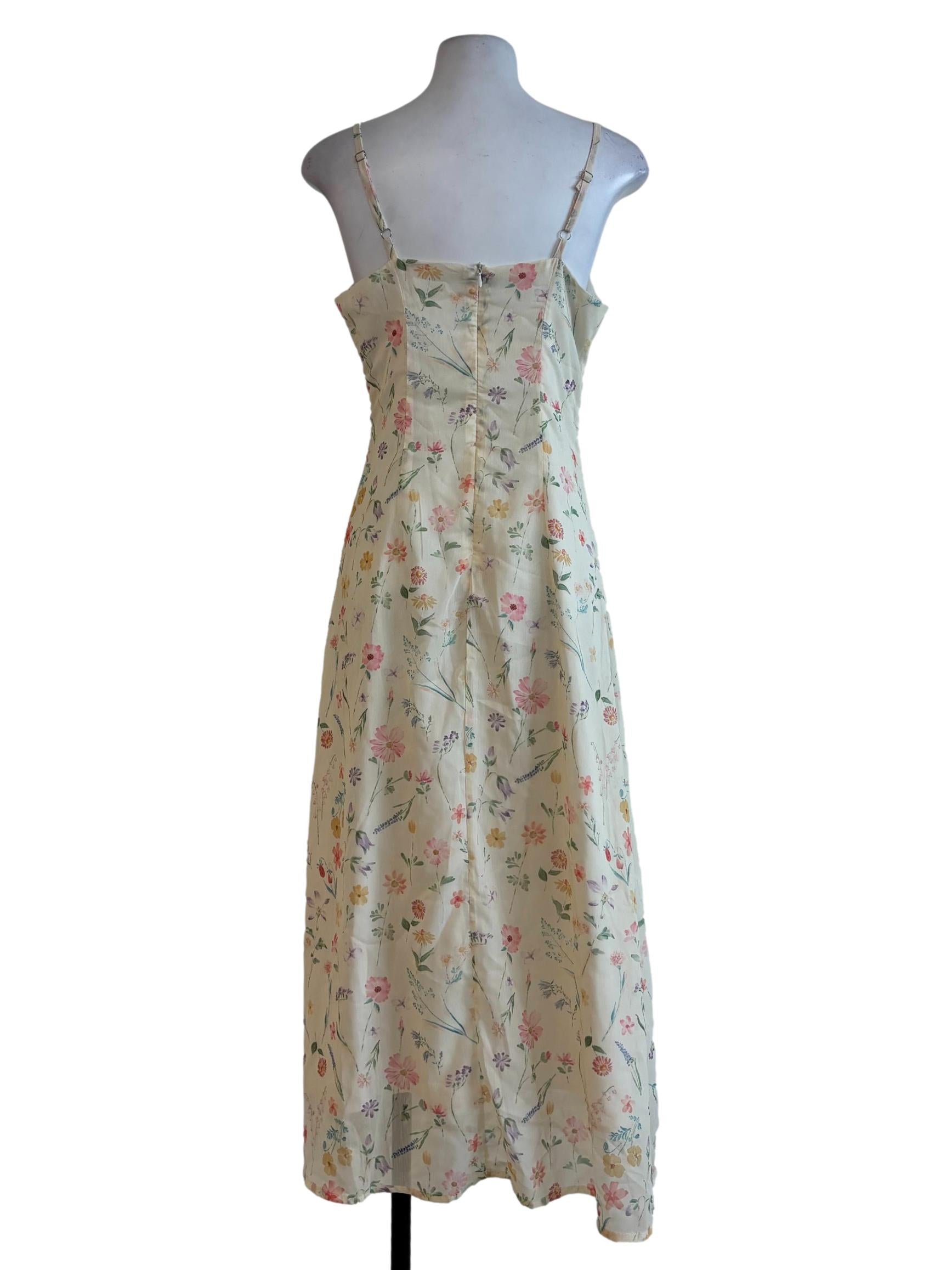 Cornsilk Floral Slip Dress