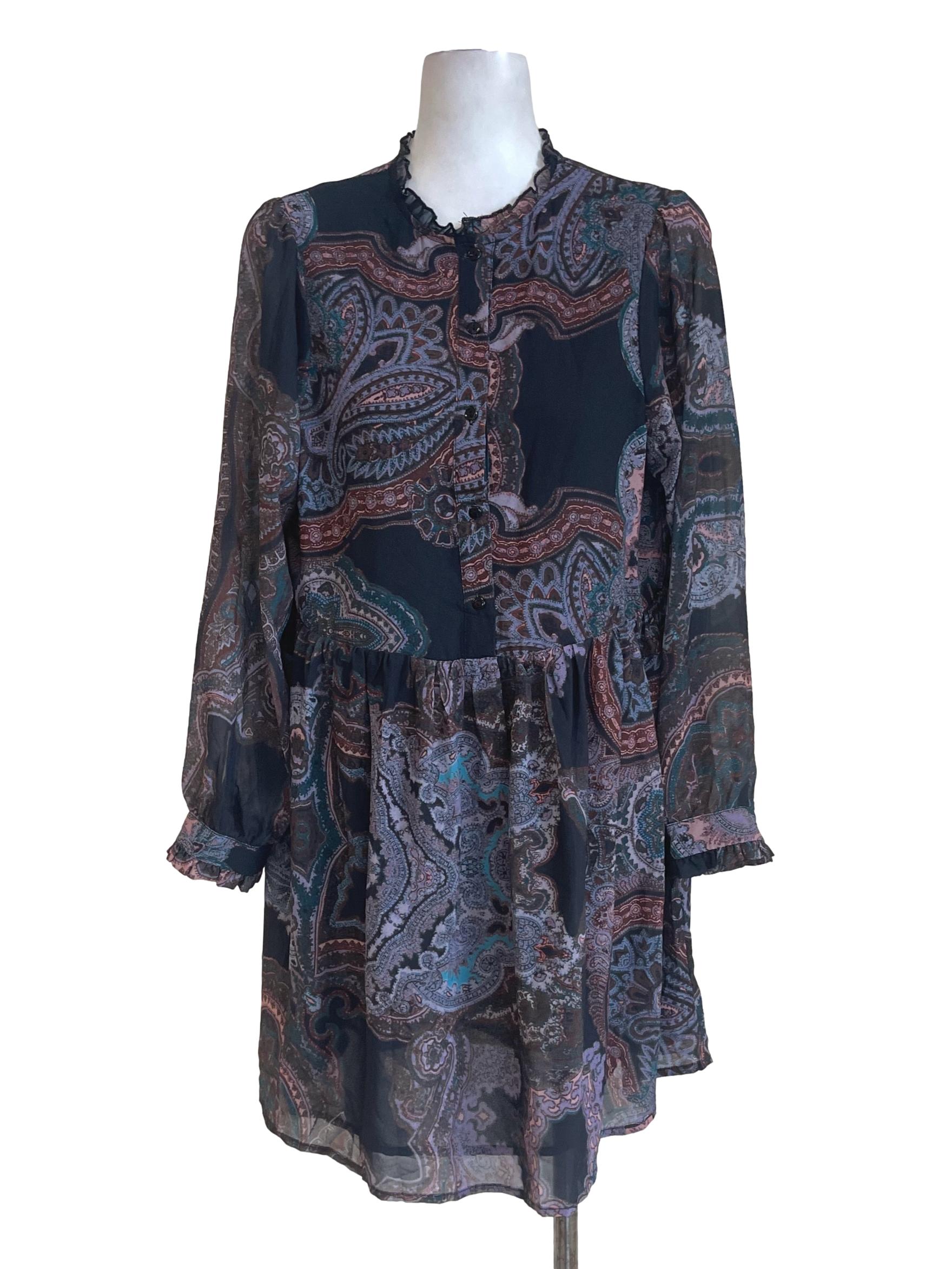 Black Paisley Mini Dress