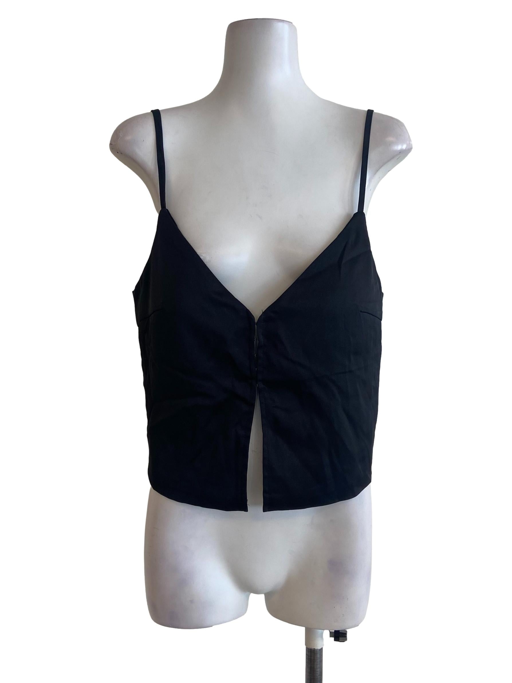 Black Straps Sleeveless Crop Top