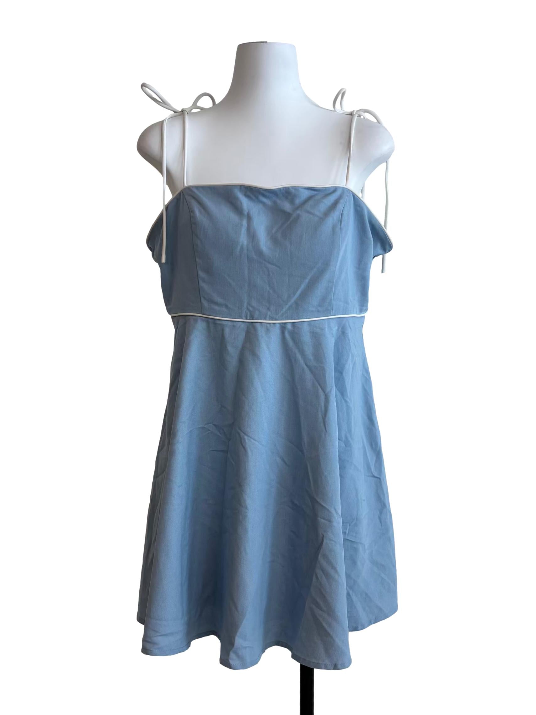 Carolina Blue White Strap Mini Dress