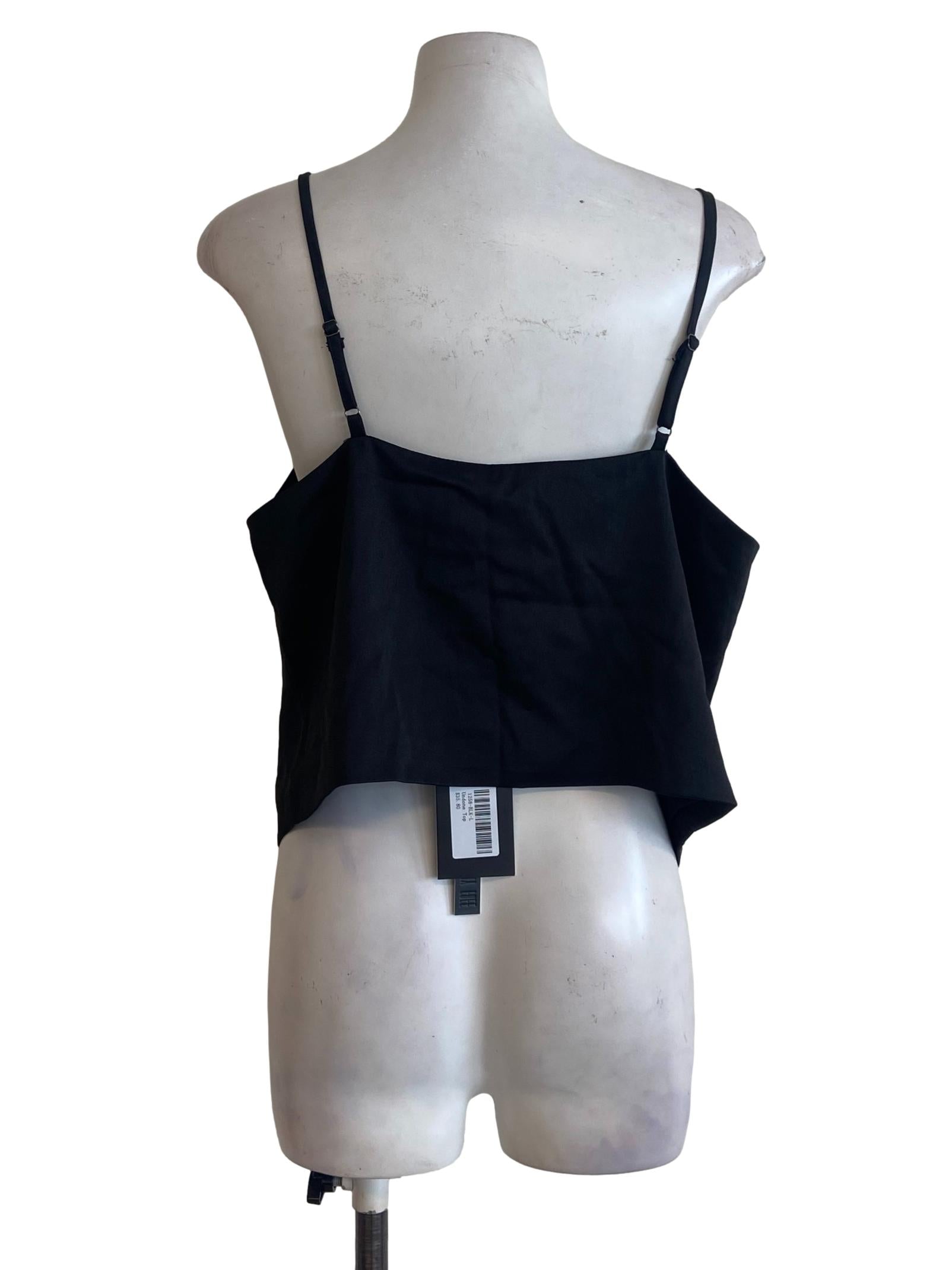 Black Straps Sleeveless Crop Top