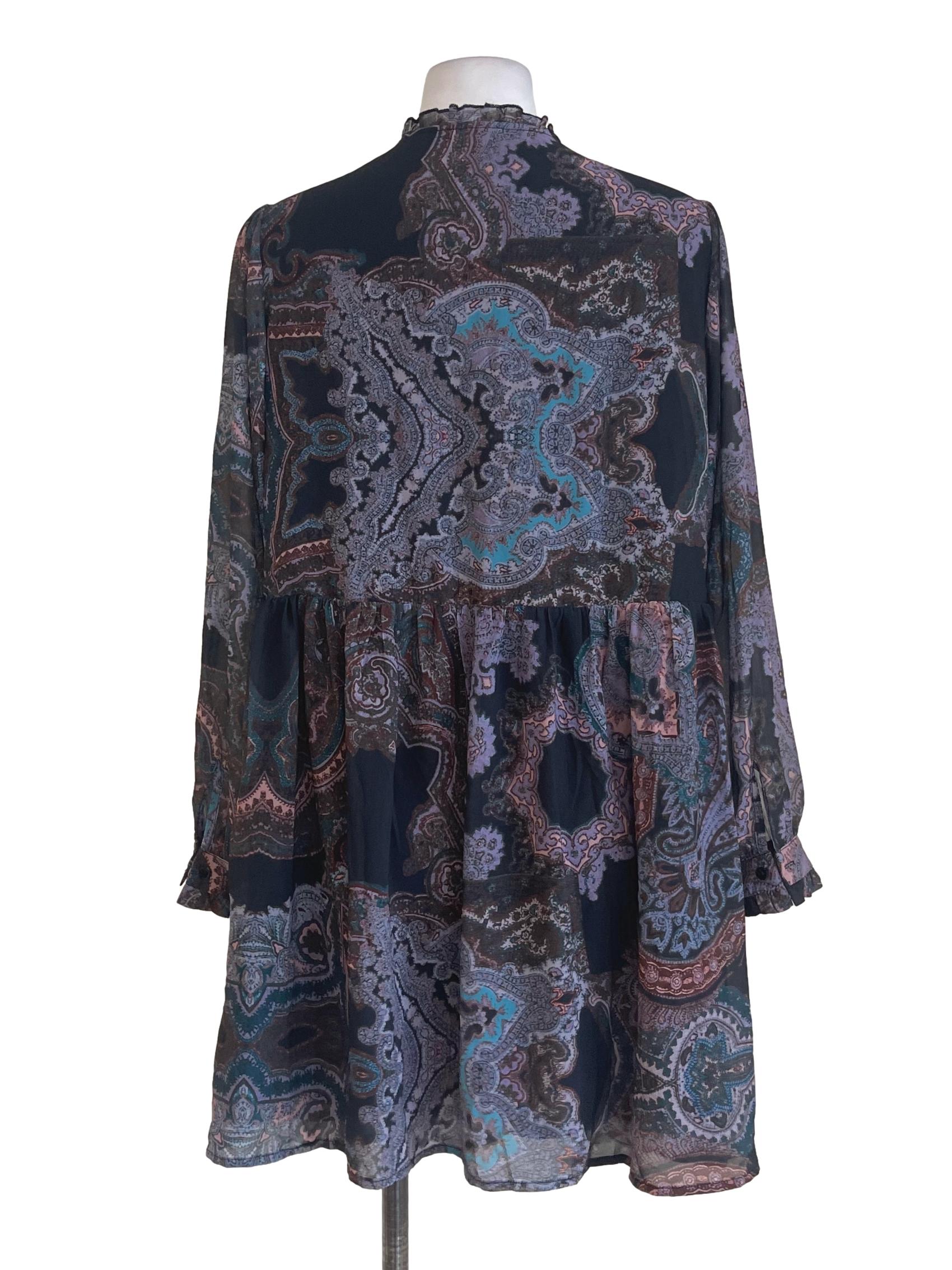 Black Paisley Mini Dress
