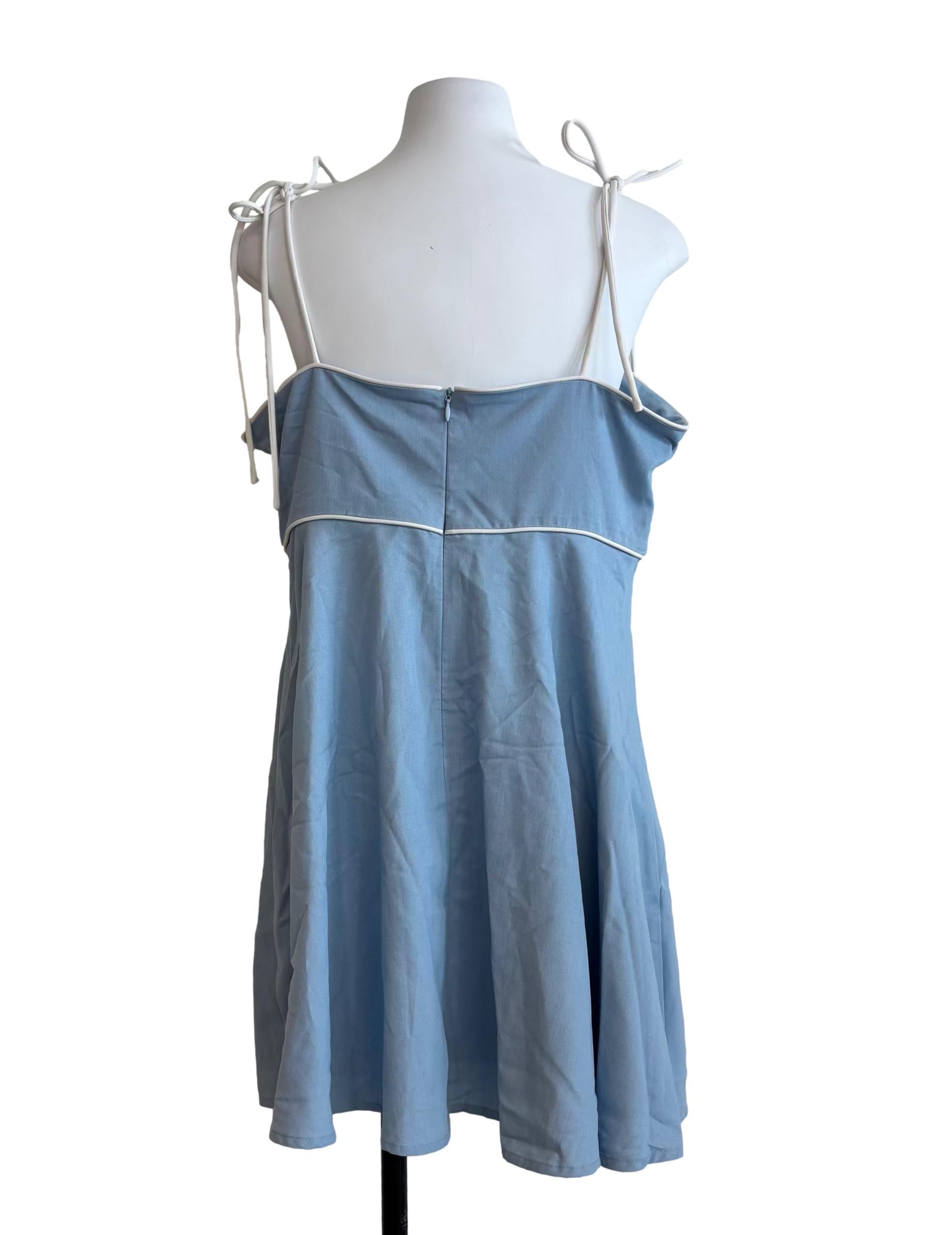 Carolina Blue White Strap Mini Dress