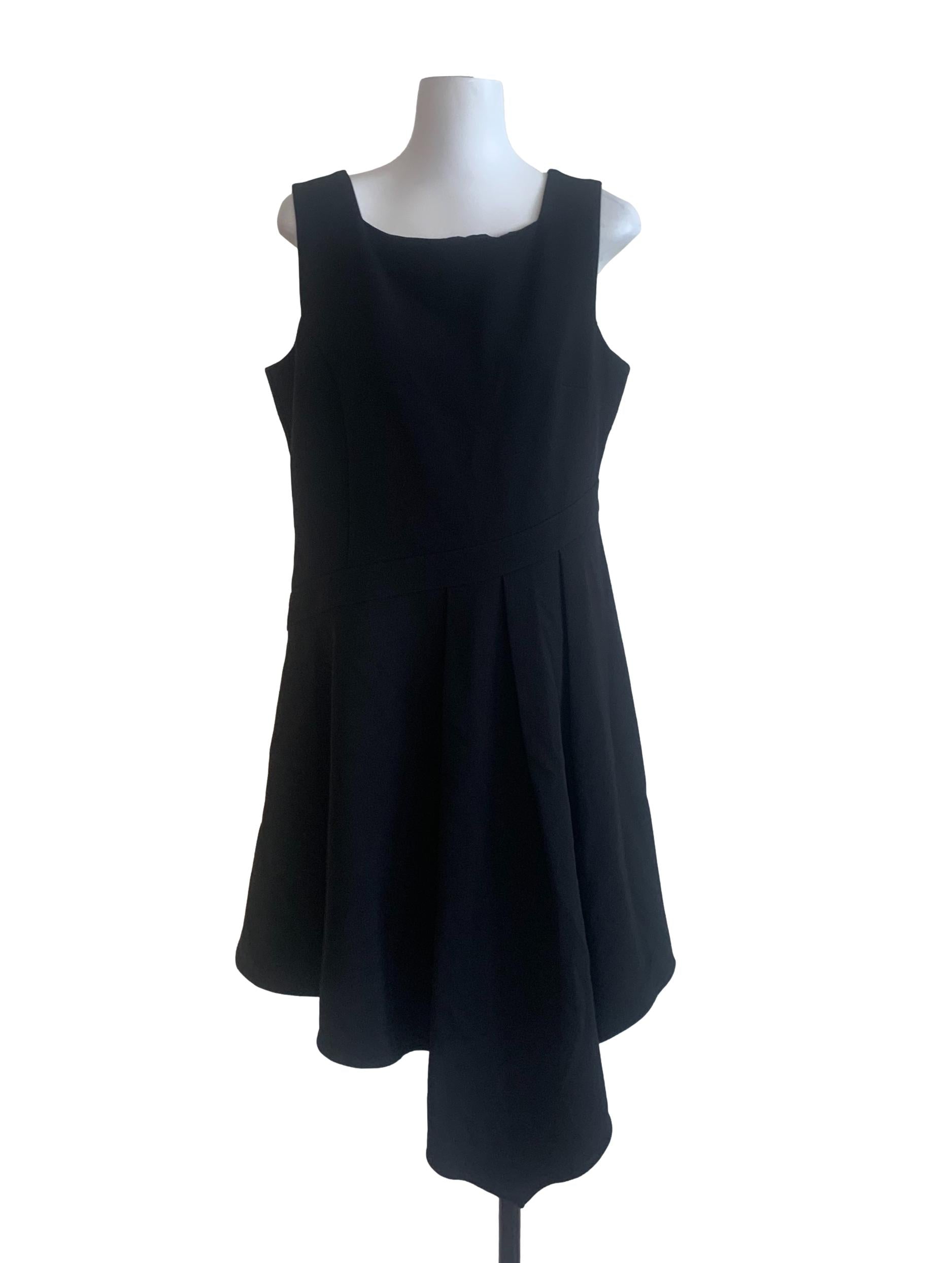 Black Square Neck Tunic Dress