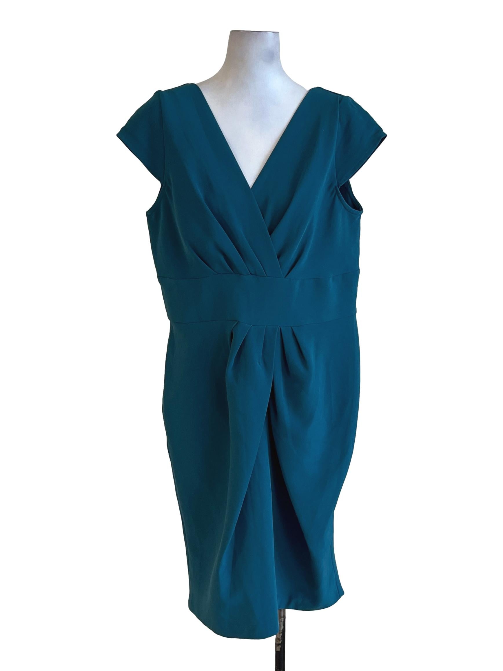 Teal Blue Cinched Waist Dress