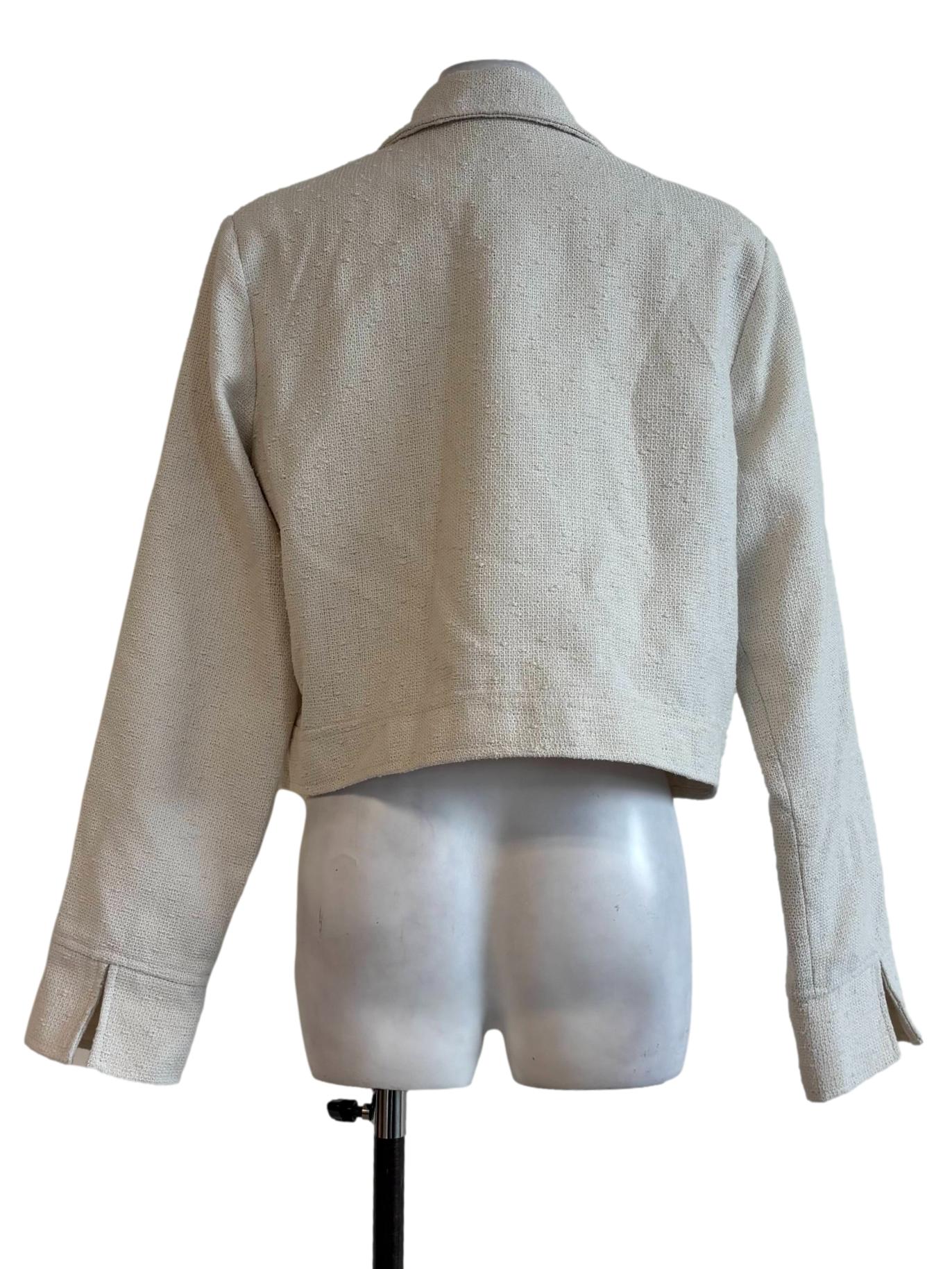 Cream Tweed Button Jacket