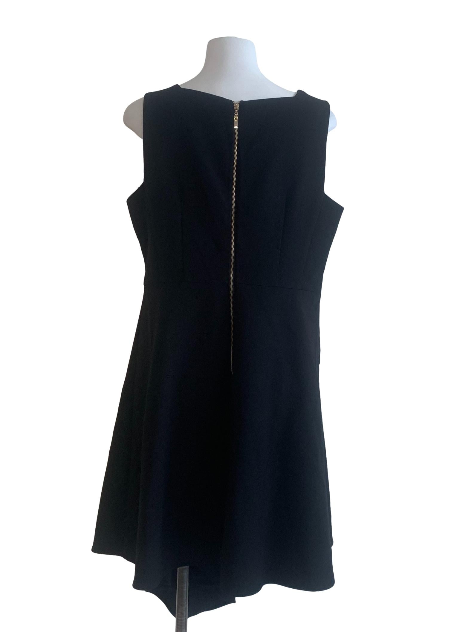 Black Square Neck Tunic Dress