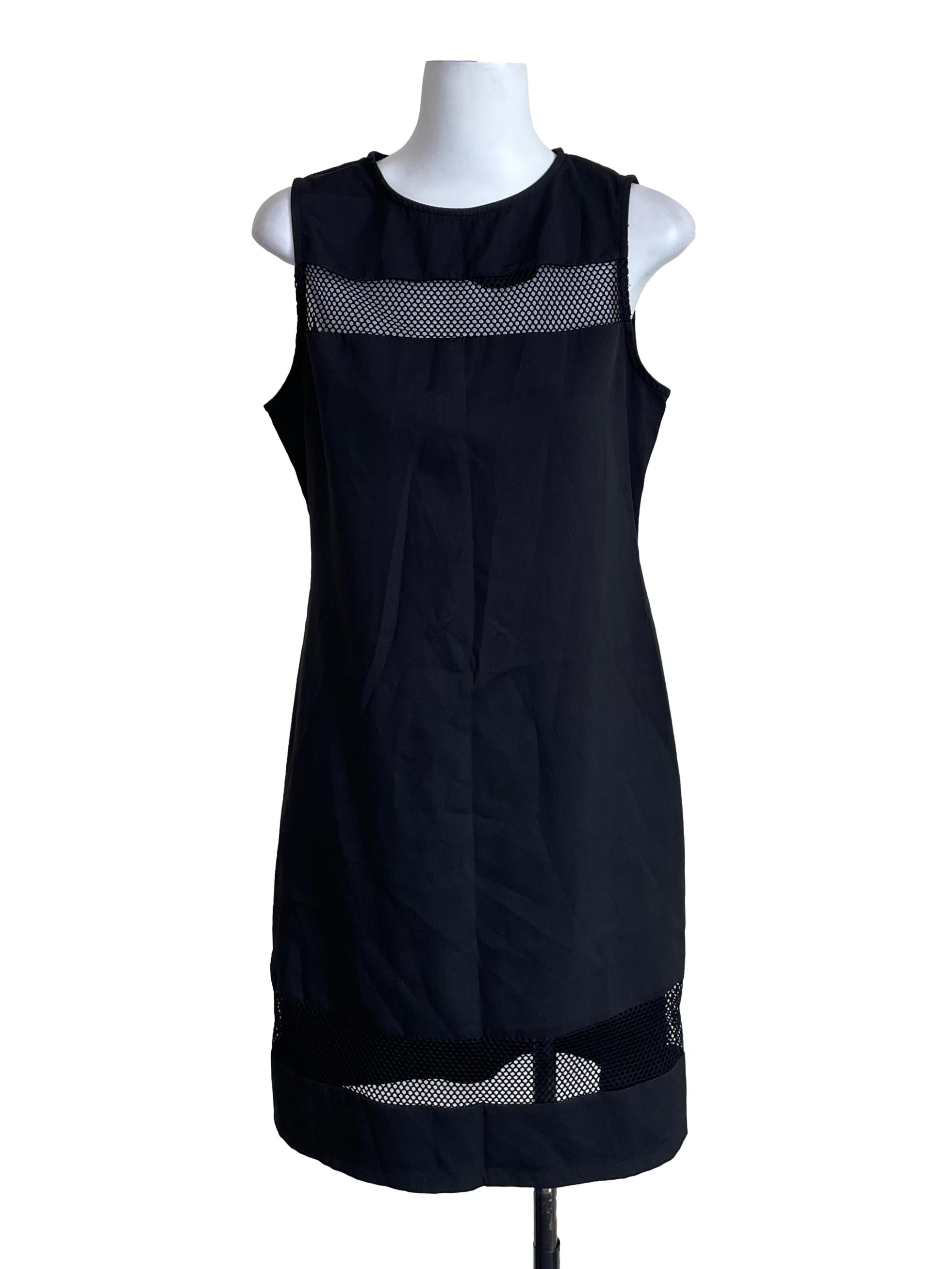 Black Net Hollow Slip Dress