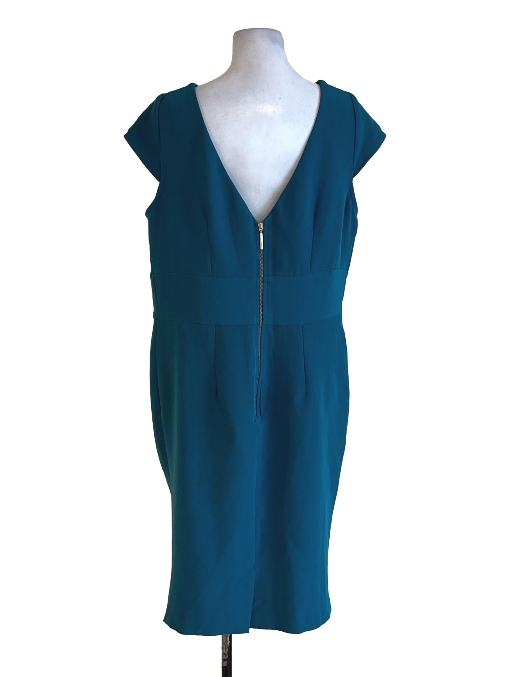 Teal Blue Cinched Waist Dress