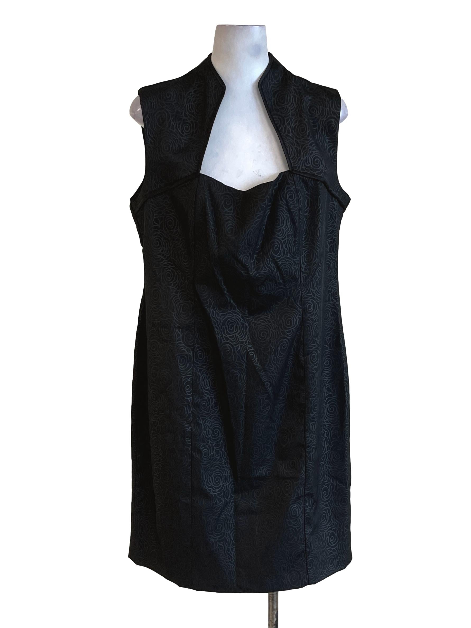 Black Queen Anne A-Line Dress