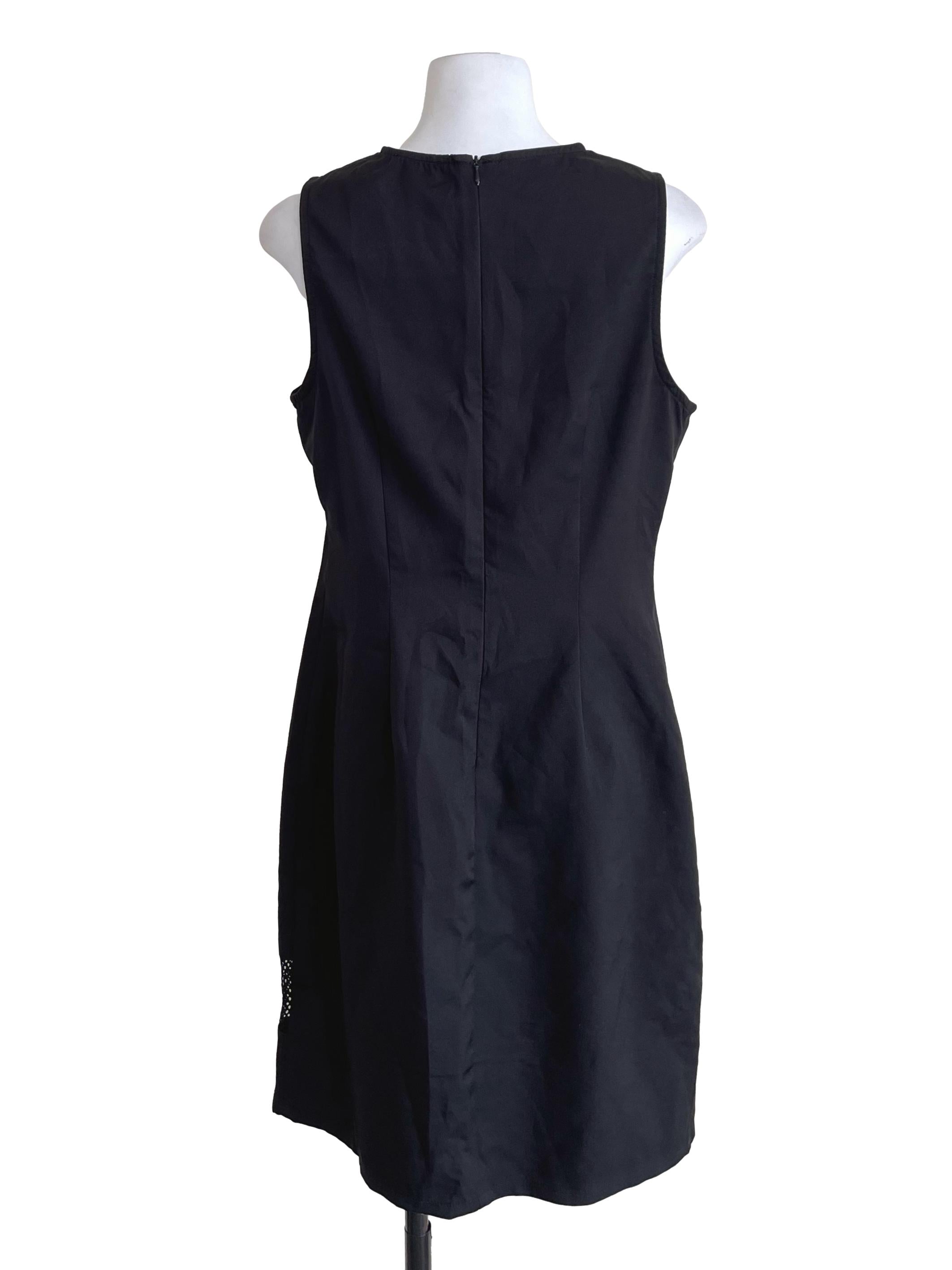 Black Net Hollow Slip Dress