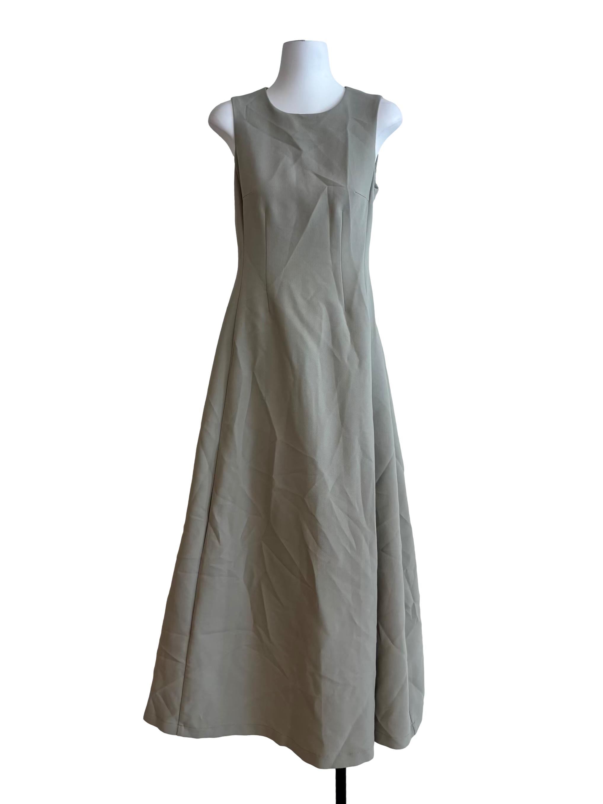 Whisper Grey Sleeveless A-Line Dress