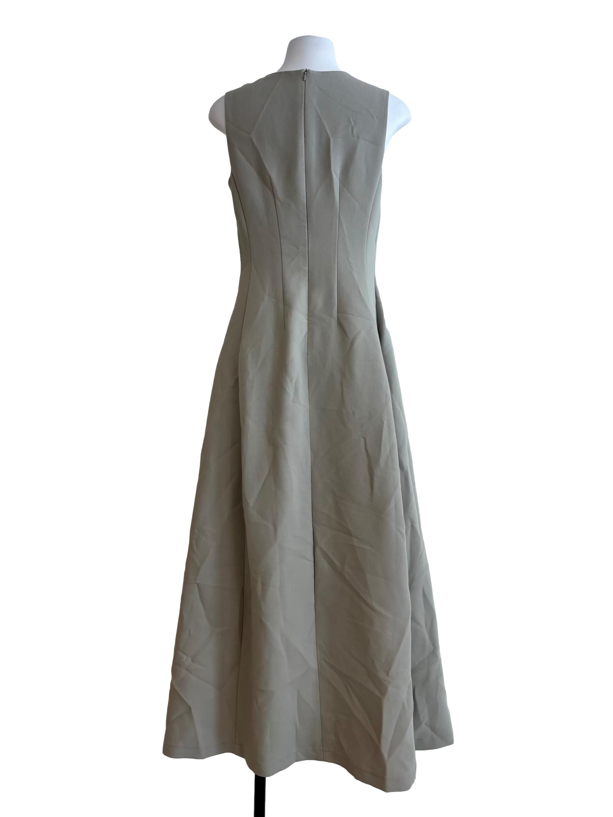 Whisper Grey Sleeveless A-Line Dress