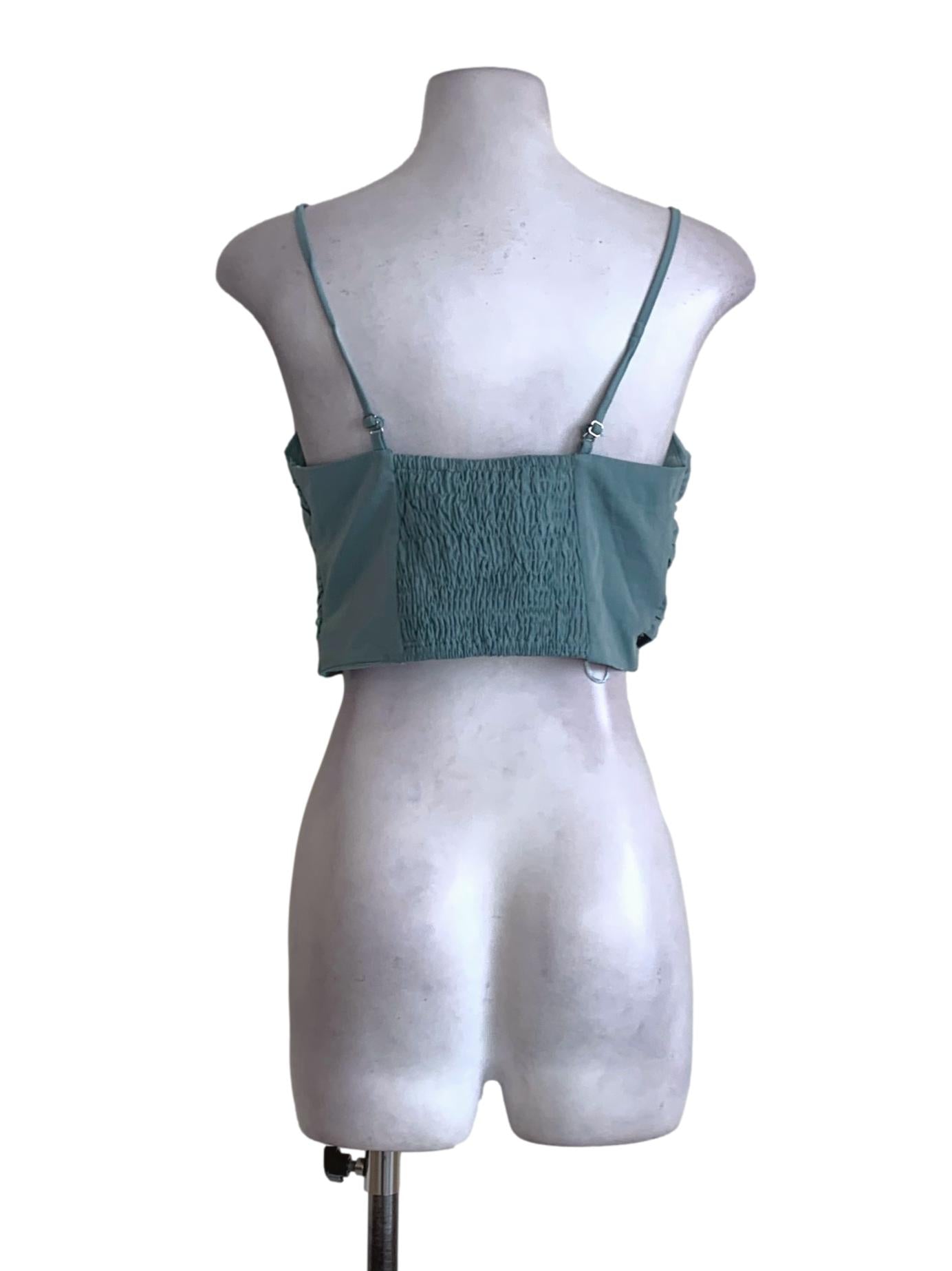 Teal Spaghetti Strap Cropped Top