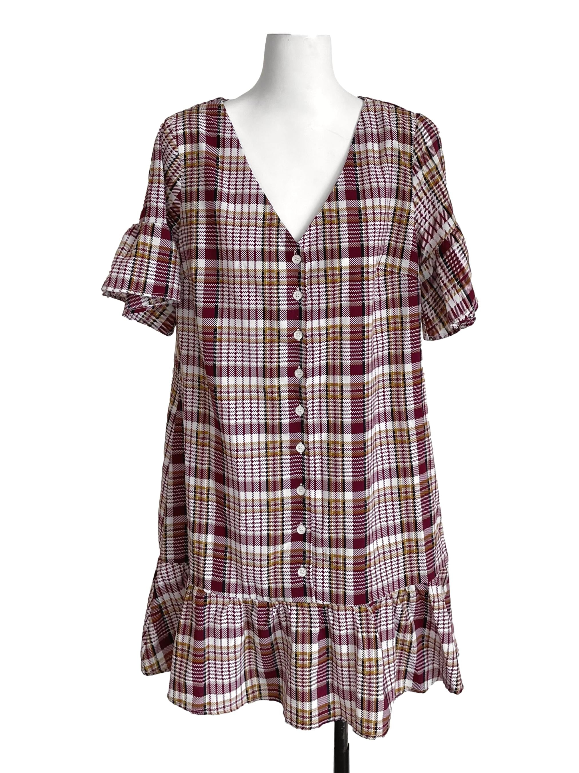 Rosewood Madras Button Down Dress