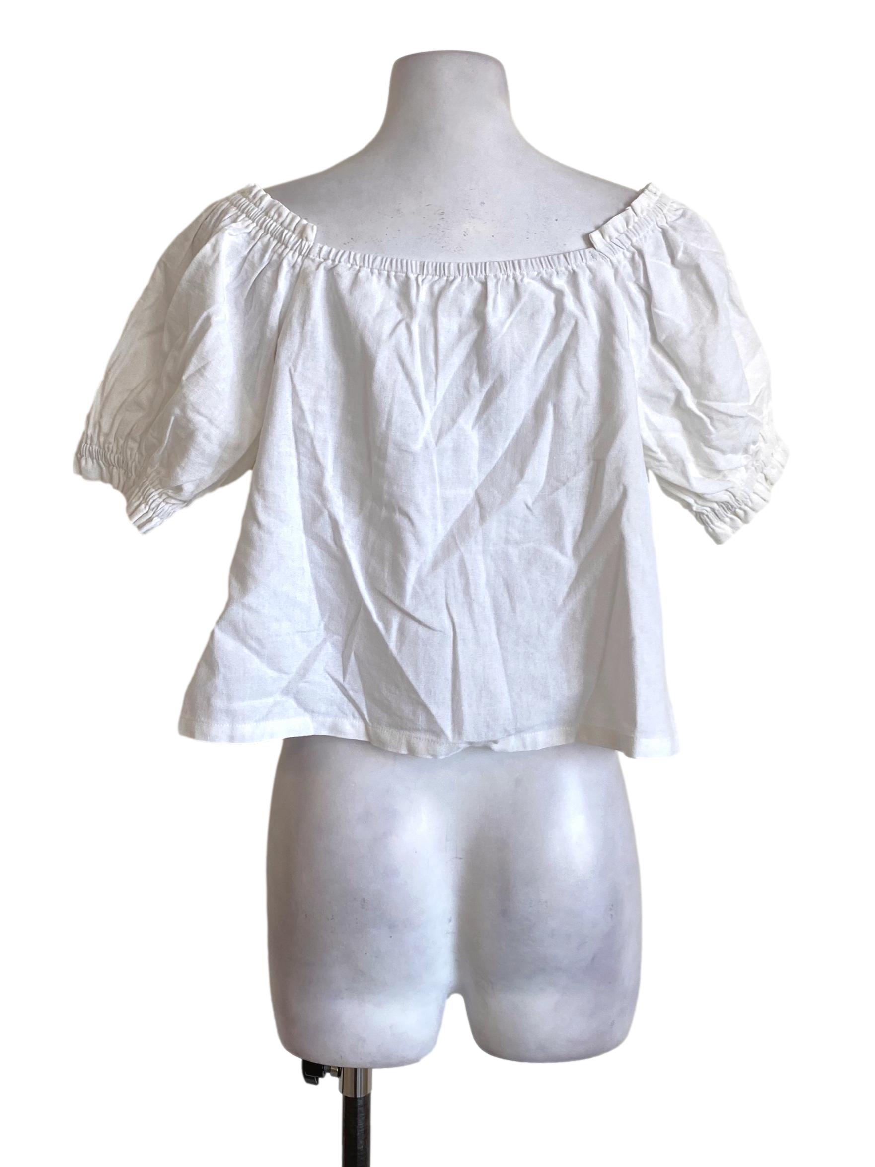 White Buttoned Down Short Sleeved Shirt Blouse