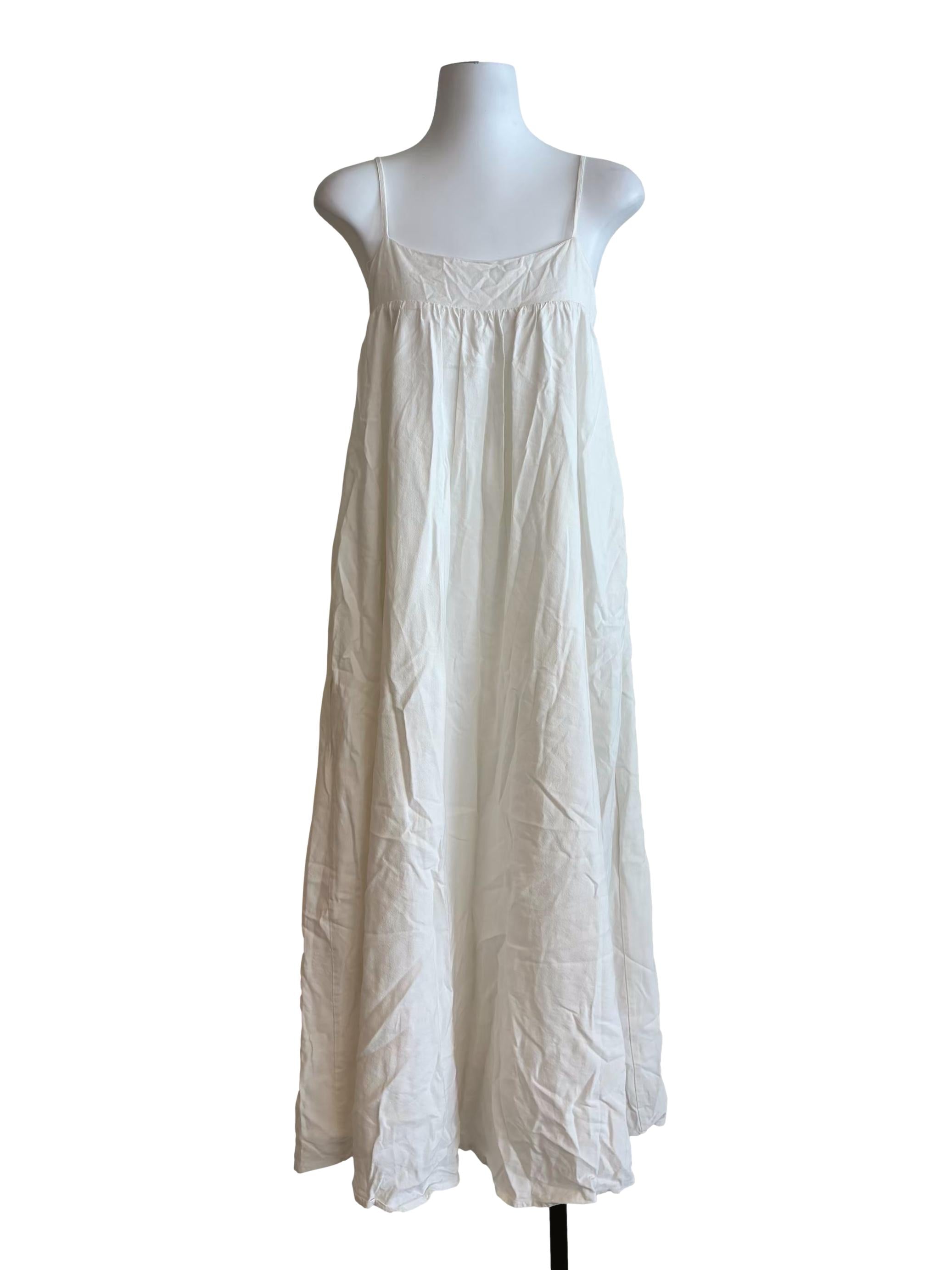Ivory White Babydoll Maxi Dress