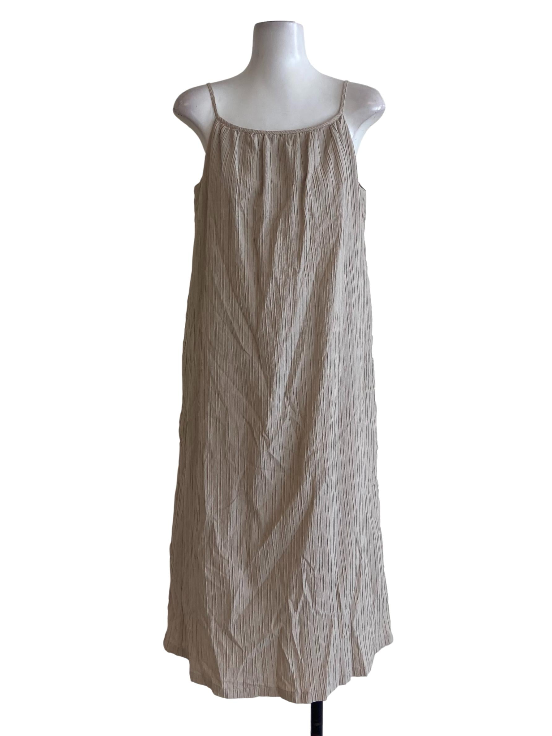 Bone Beige Sleeveless Slip Dress