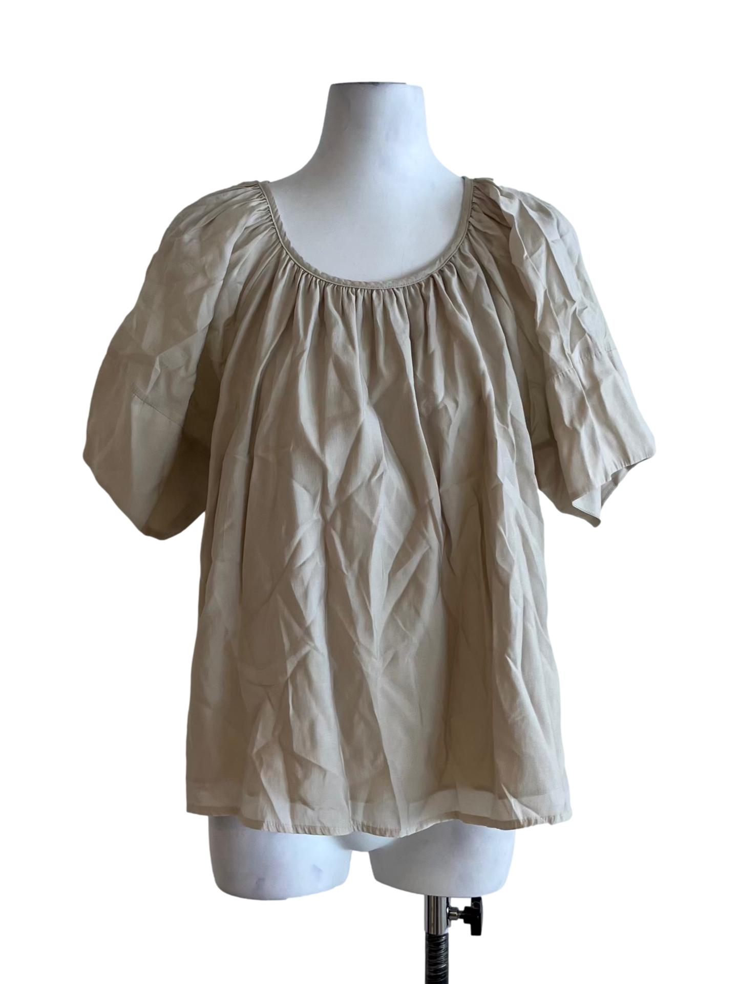 Nude Puff Sleeve Top OSN