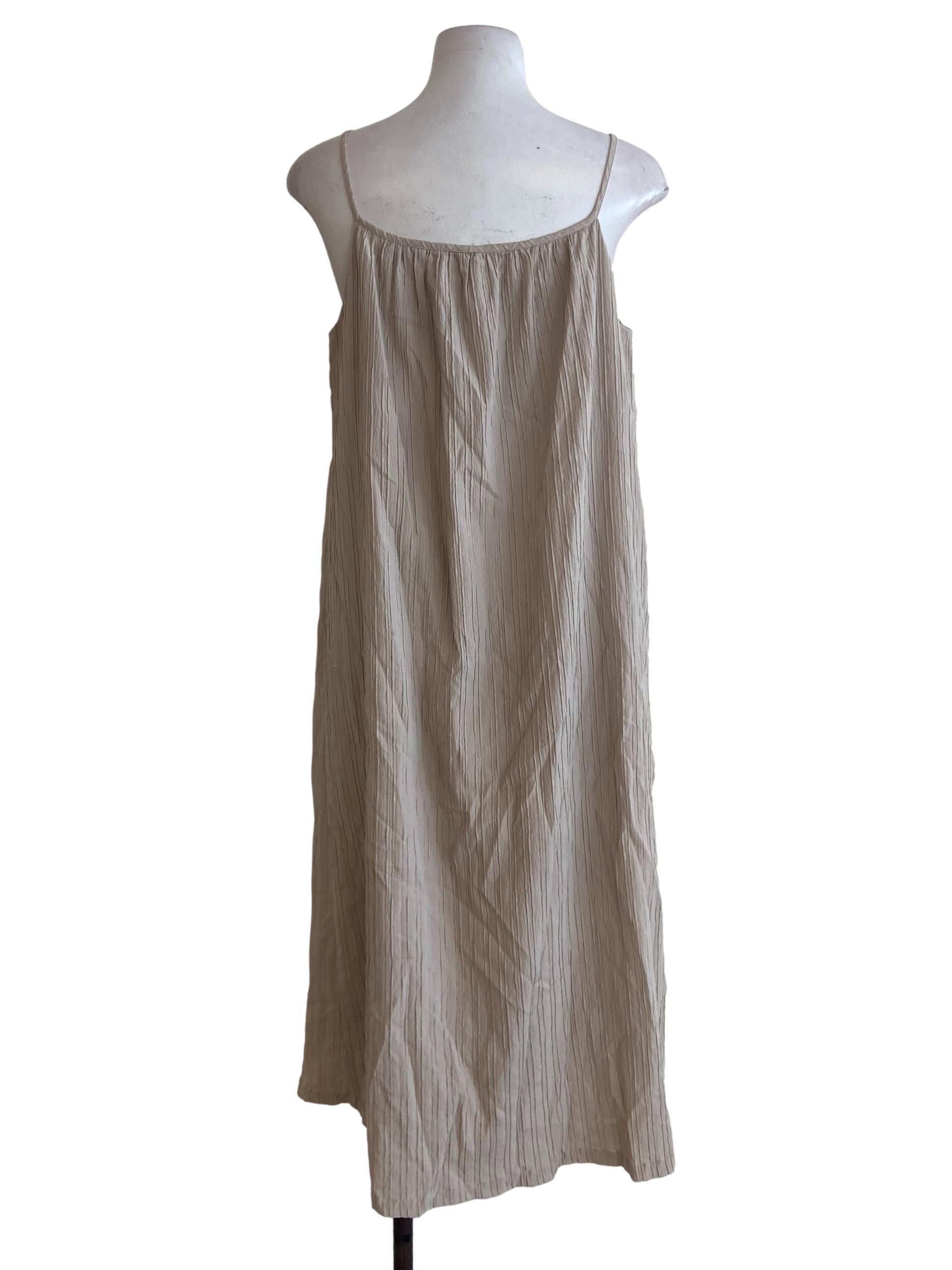 Bone Beige Sleeveless Slip Dress