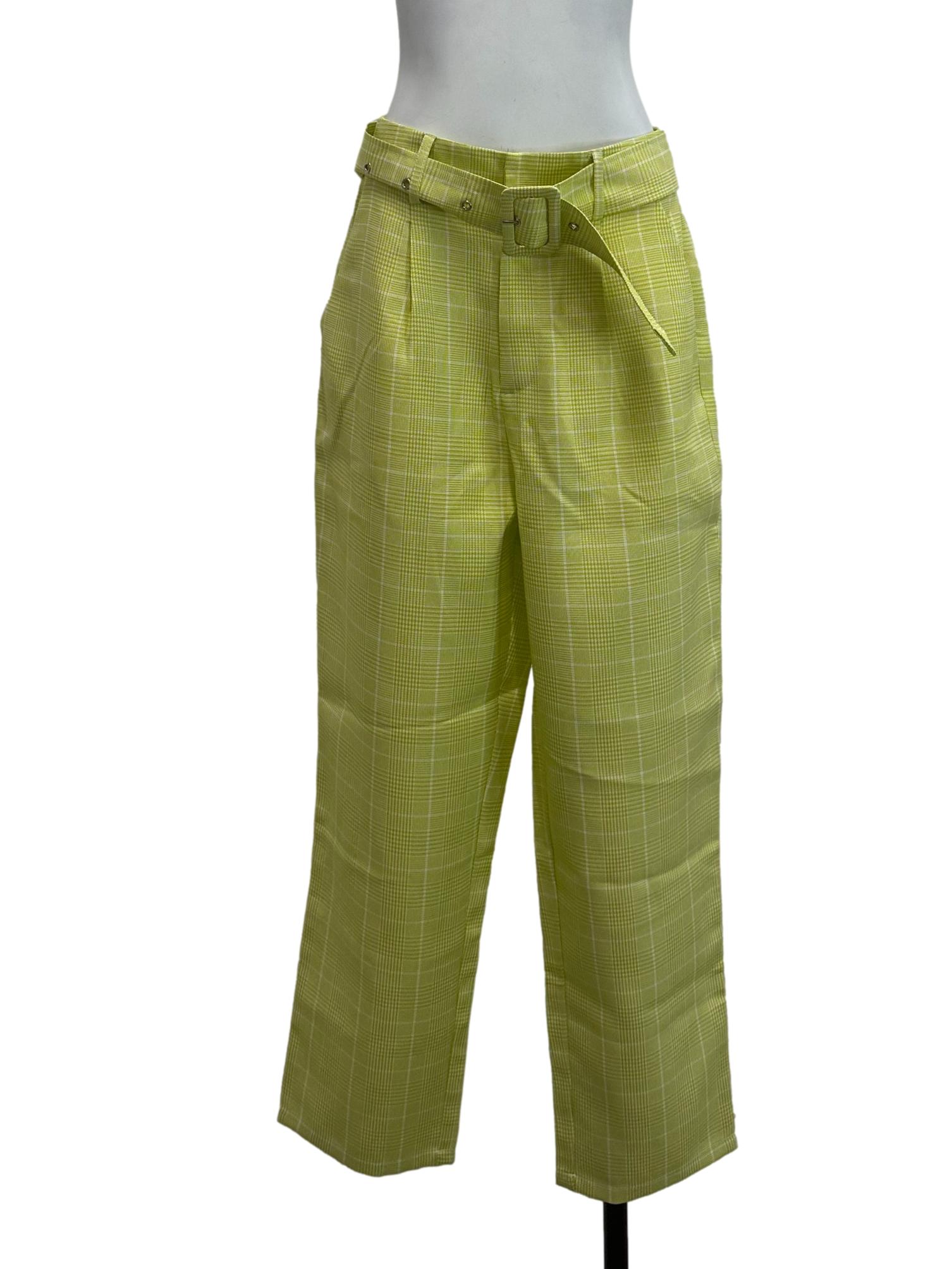 Green Grid Pants