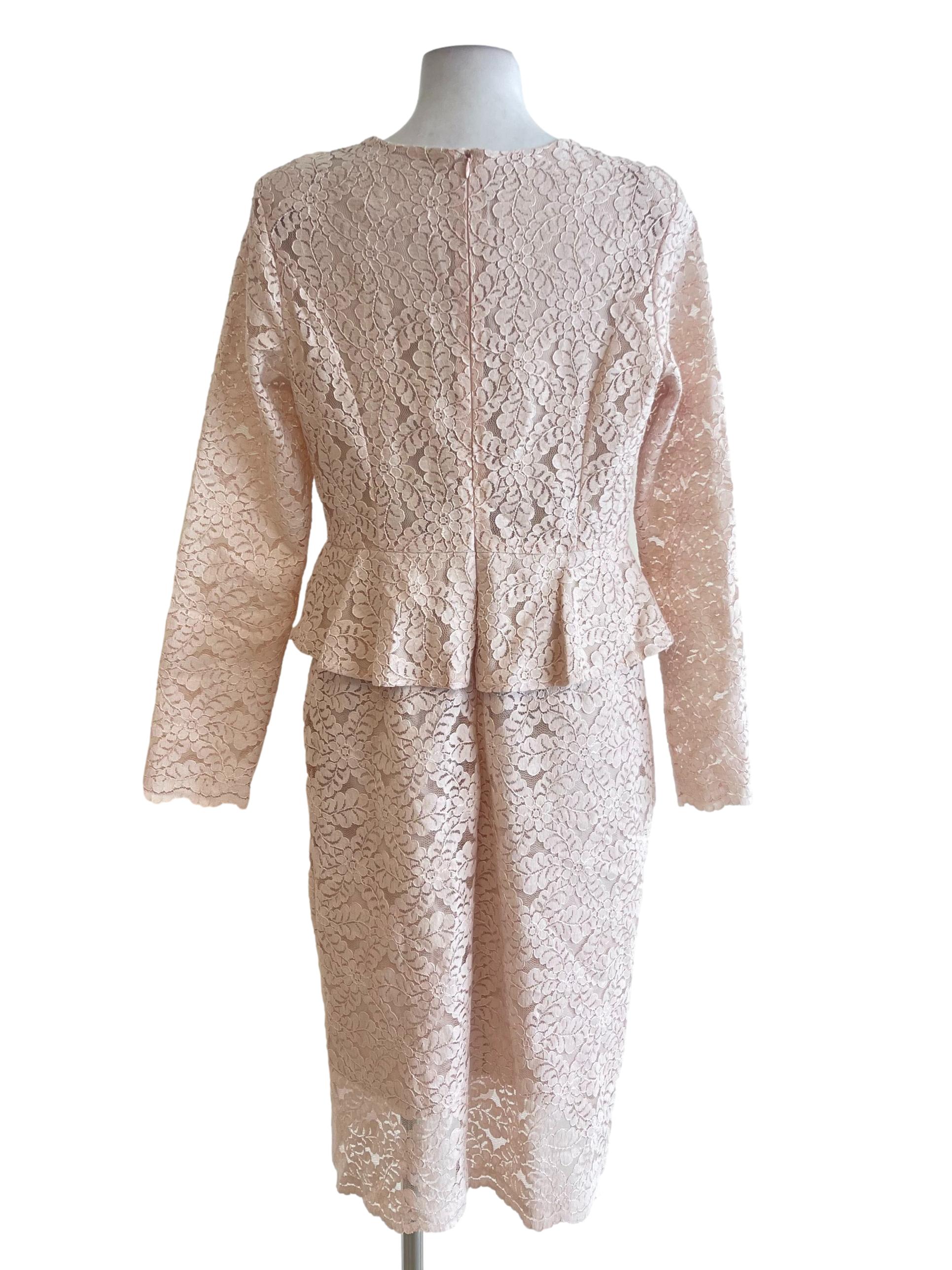 White Coconut Lace Peplum Dress
