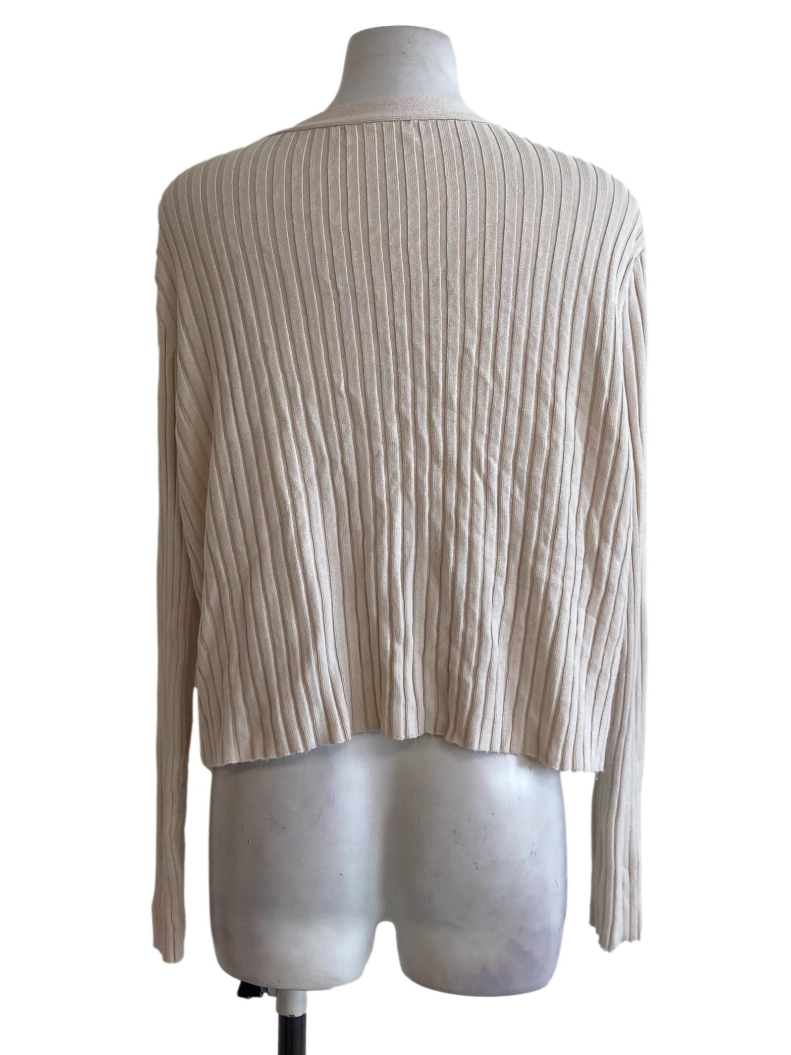 Cream White Pencil Button Down Cardigan