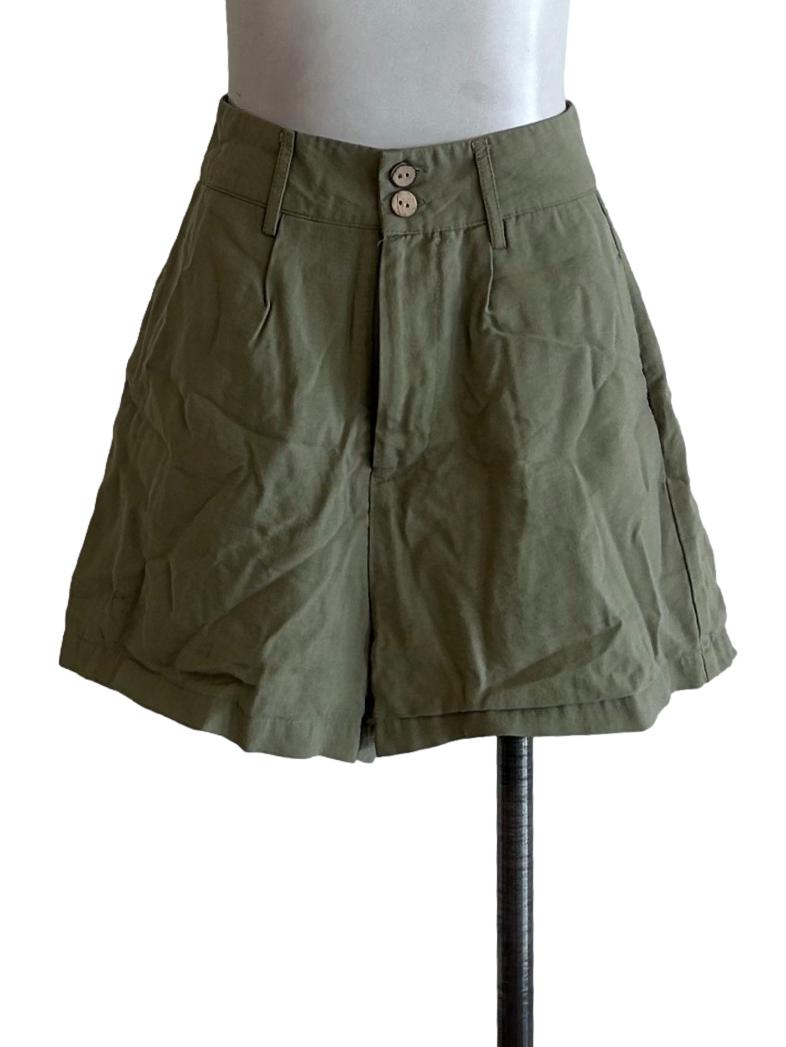 Olive Green Wide-Leg Short