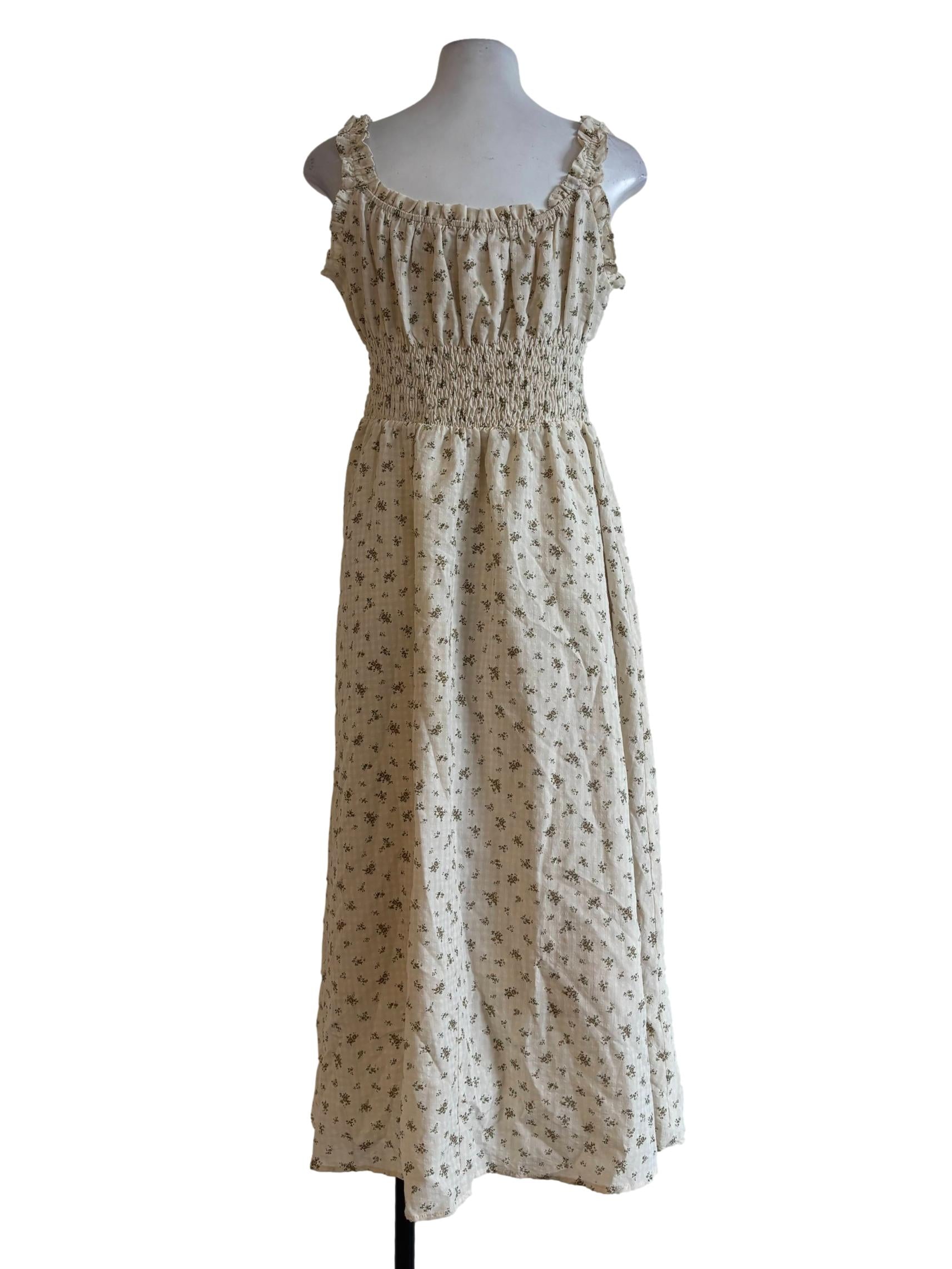 Blonde Smocked Waist Floral Dress