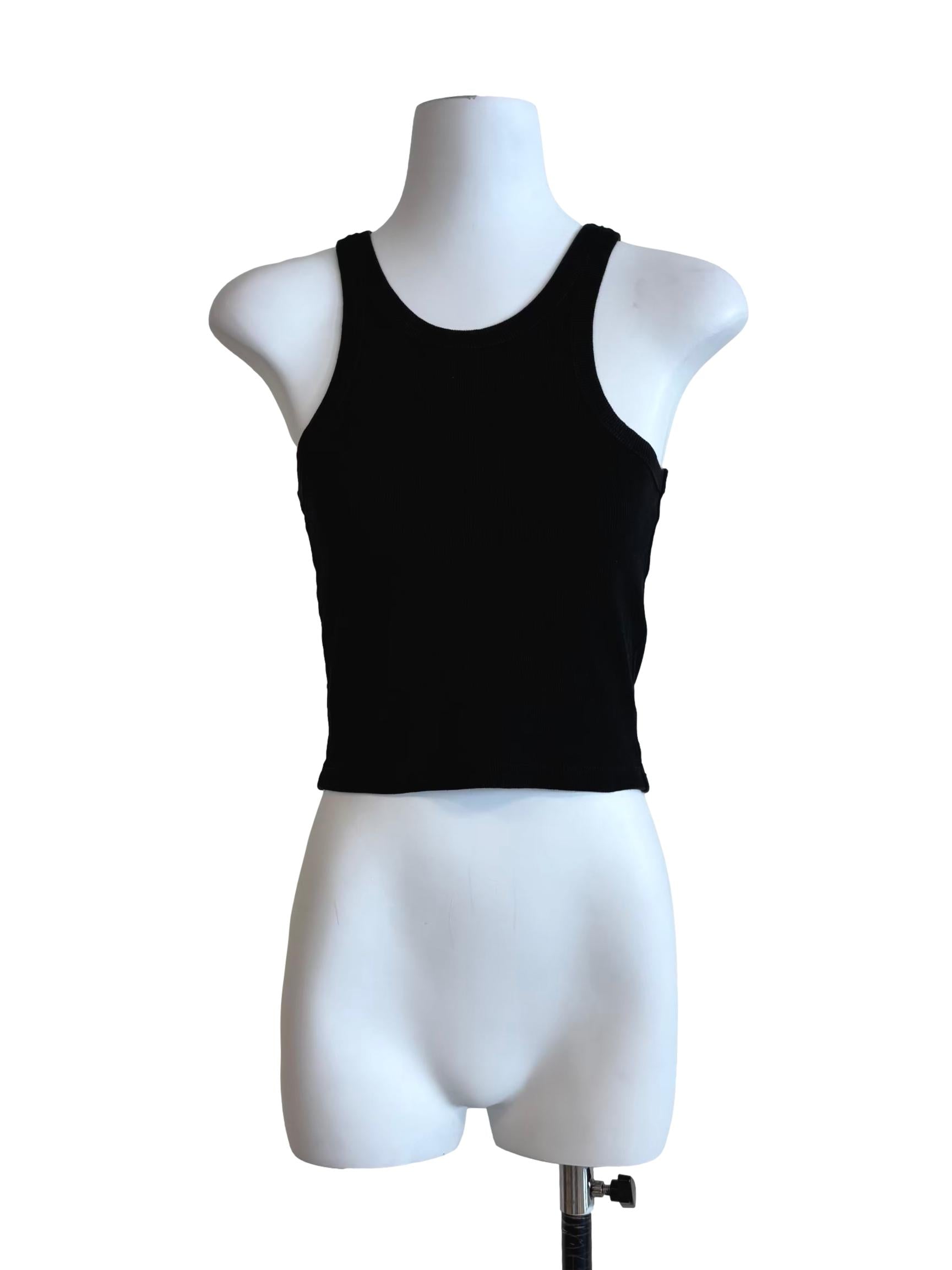 Ink Black Ribbed Tank Top