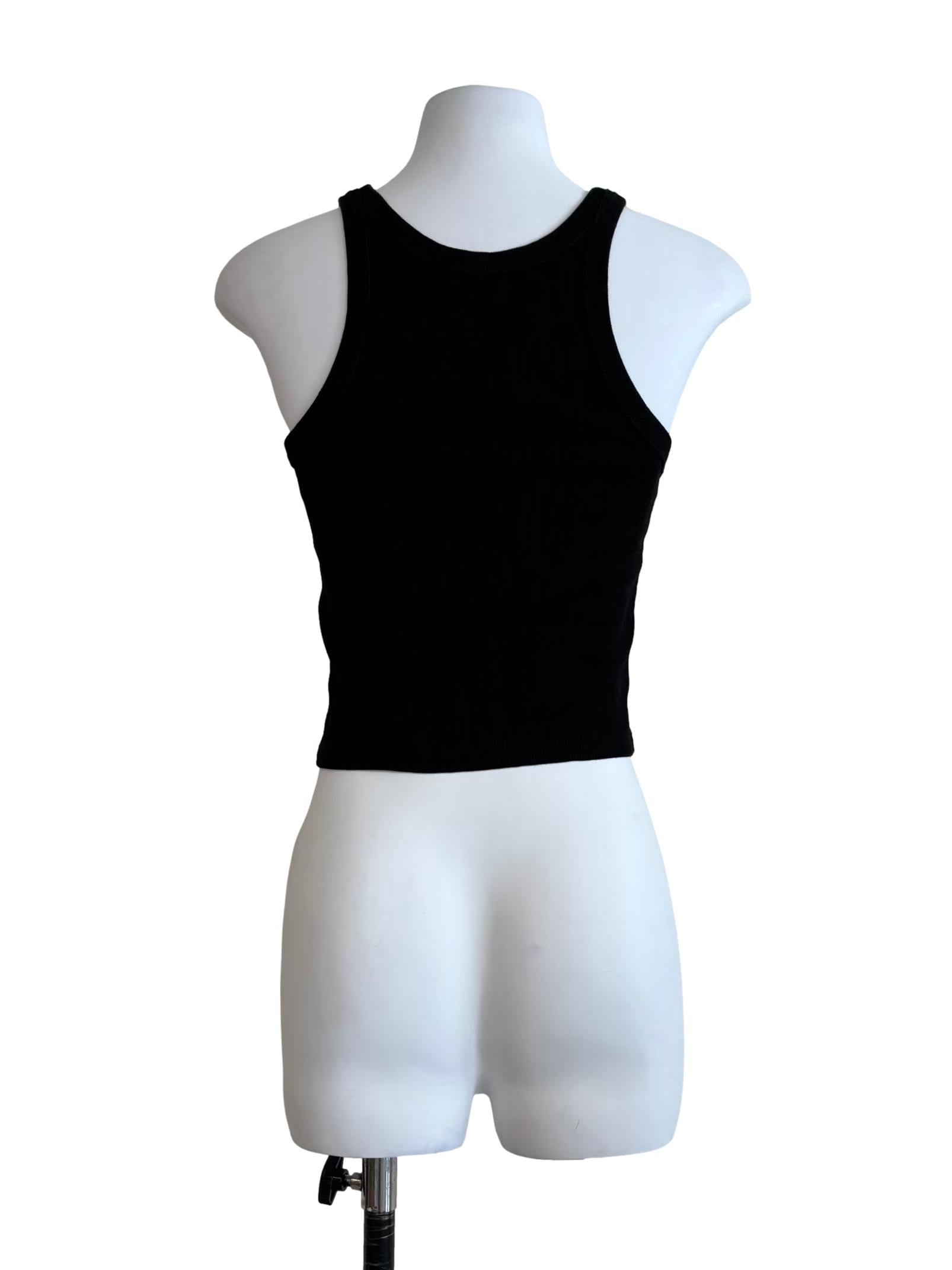 Ink Black Ribbed Tank Top