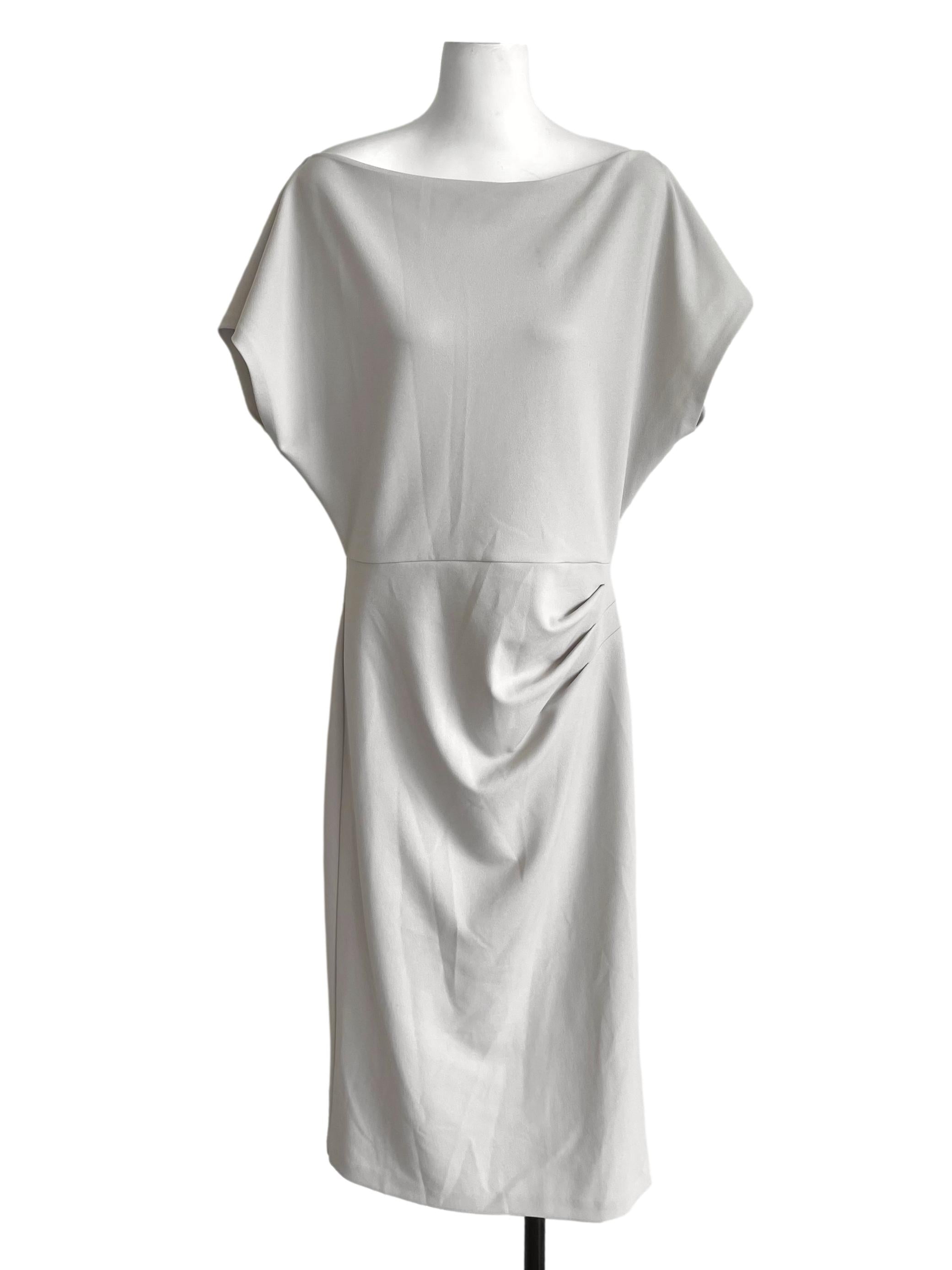 Rice Boat Neck Draped Dress LB