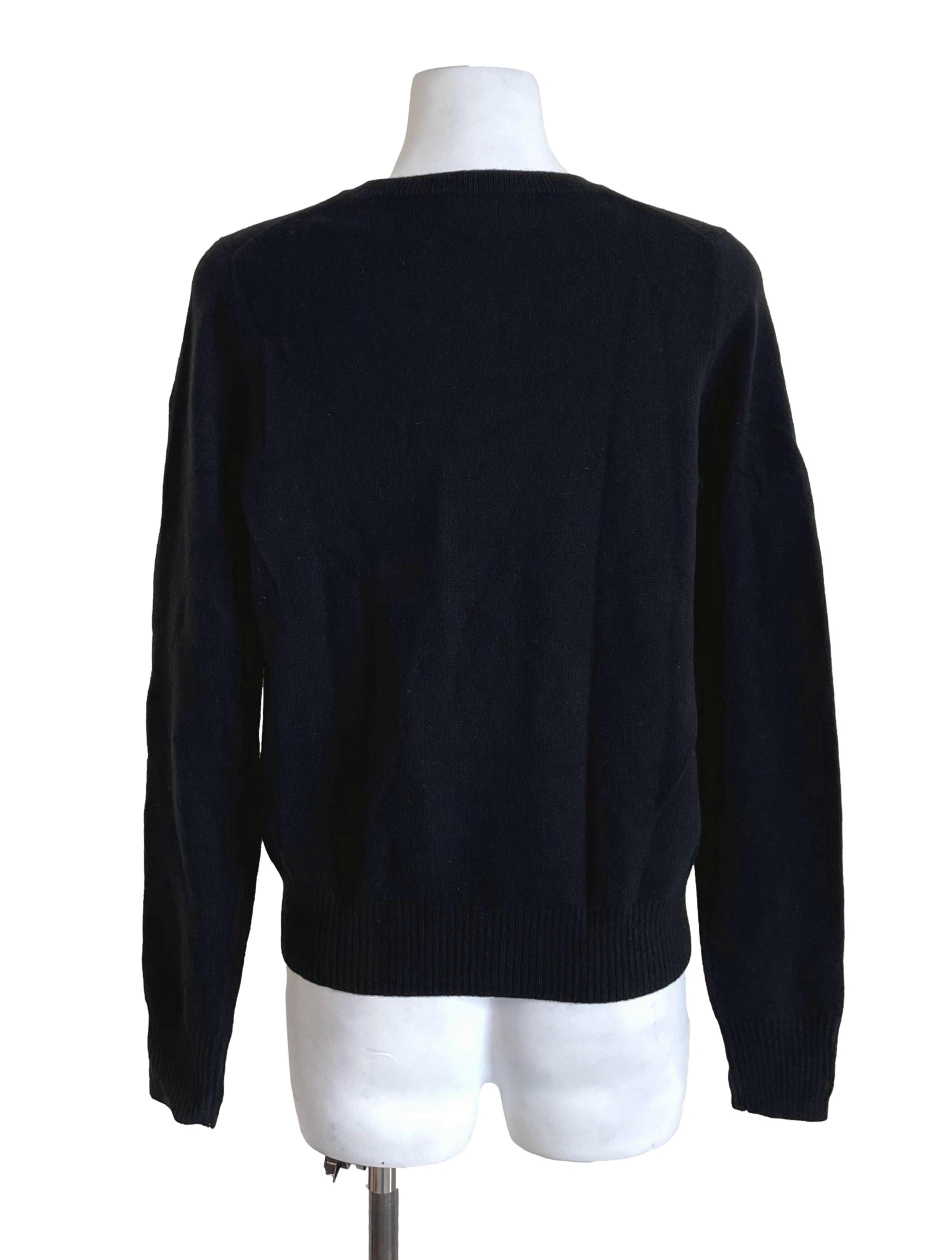 Black Round Neck Cardigan