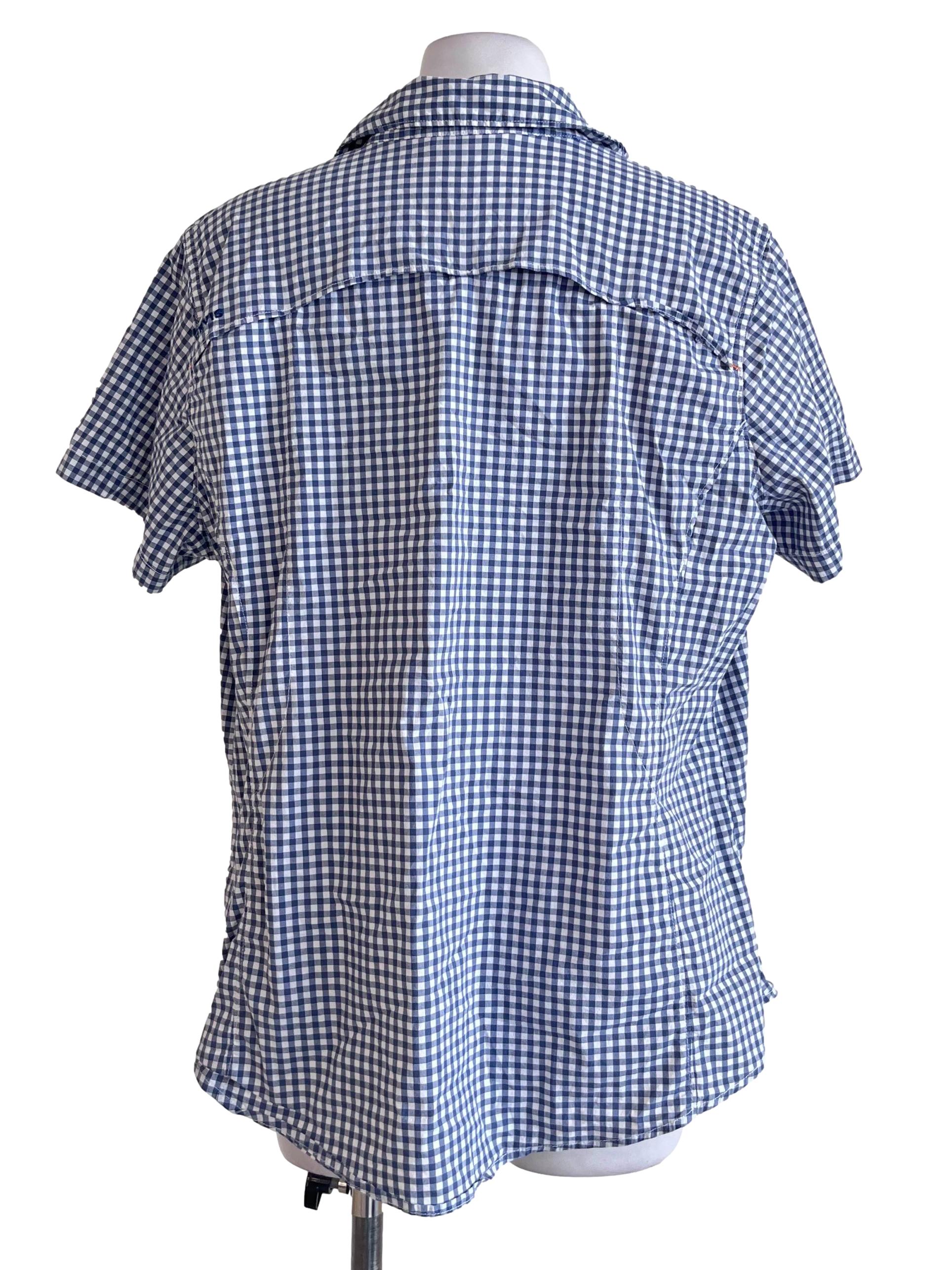 Blue And White Gingham Pattern Blouse