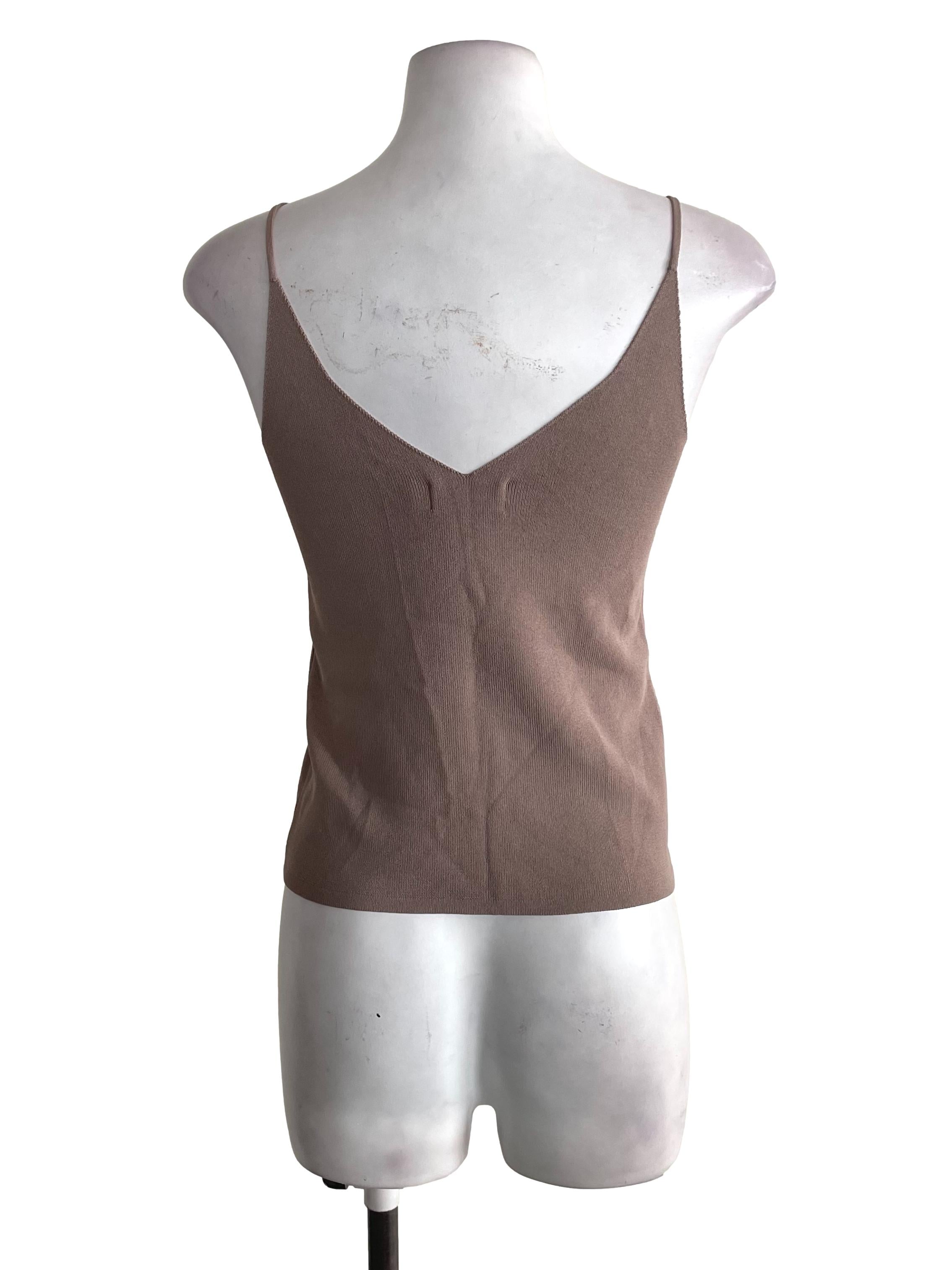 Pale Brown Knit Cami Top