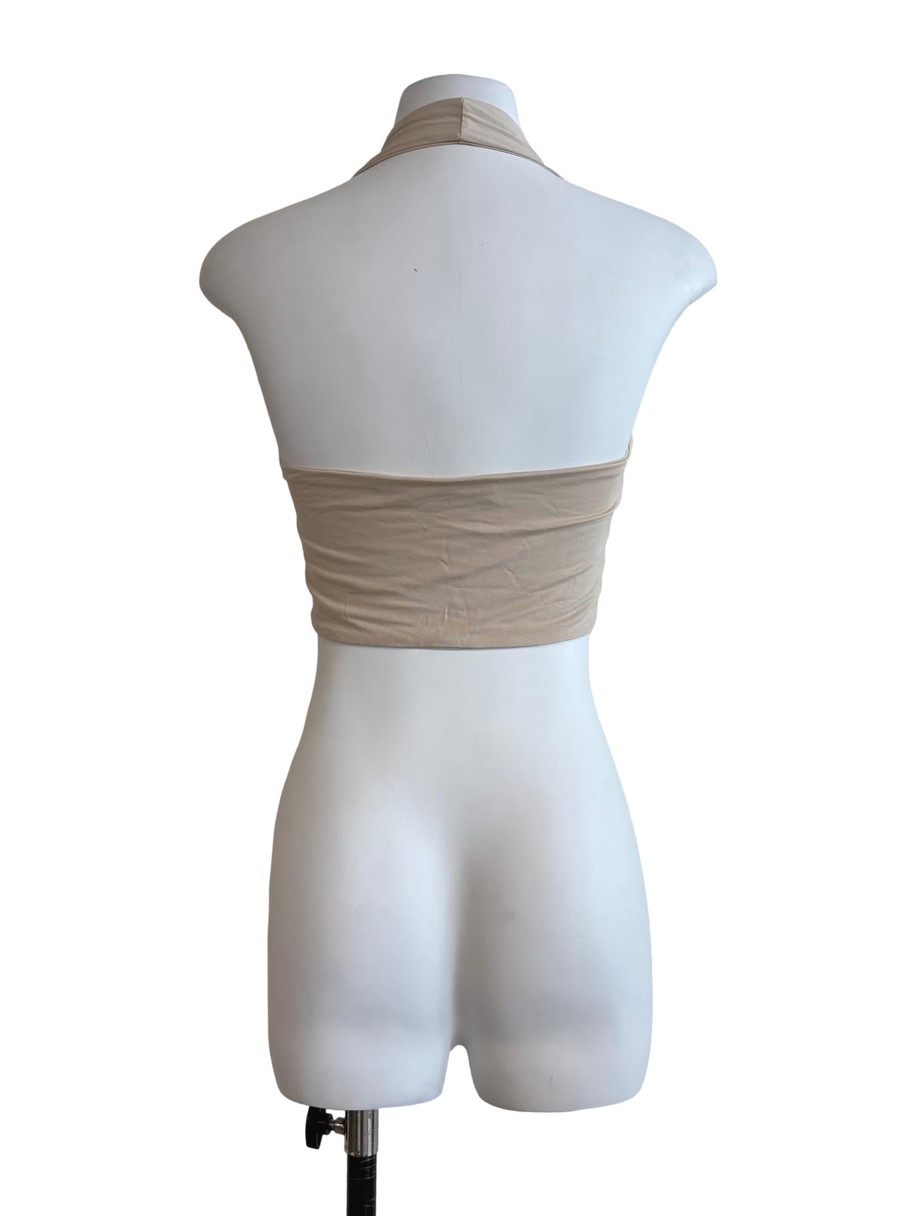 Eggshell Beige Halter Tank Top