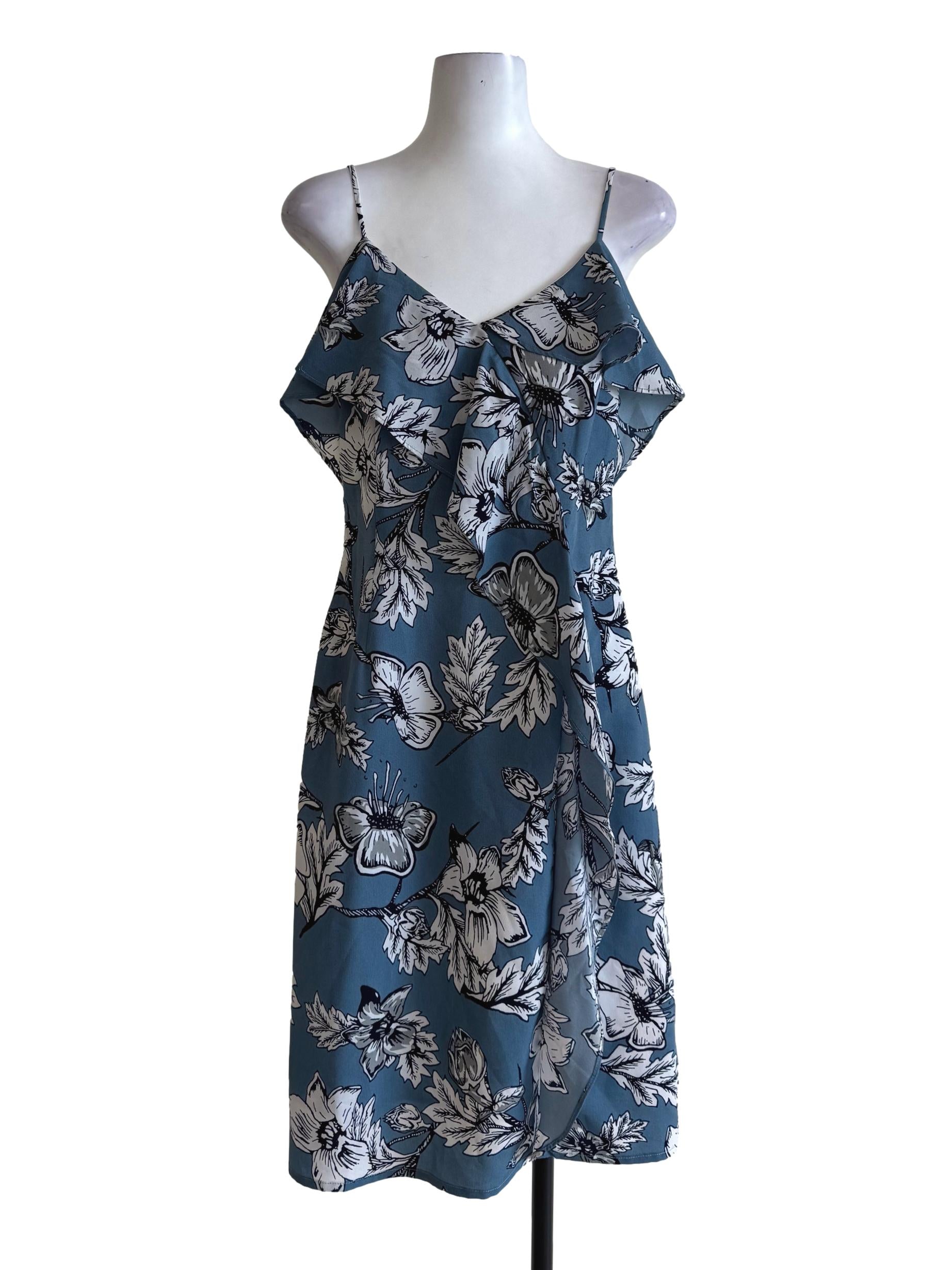 Greyish Blue V Neck Sundress LB