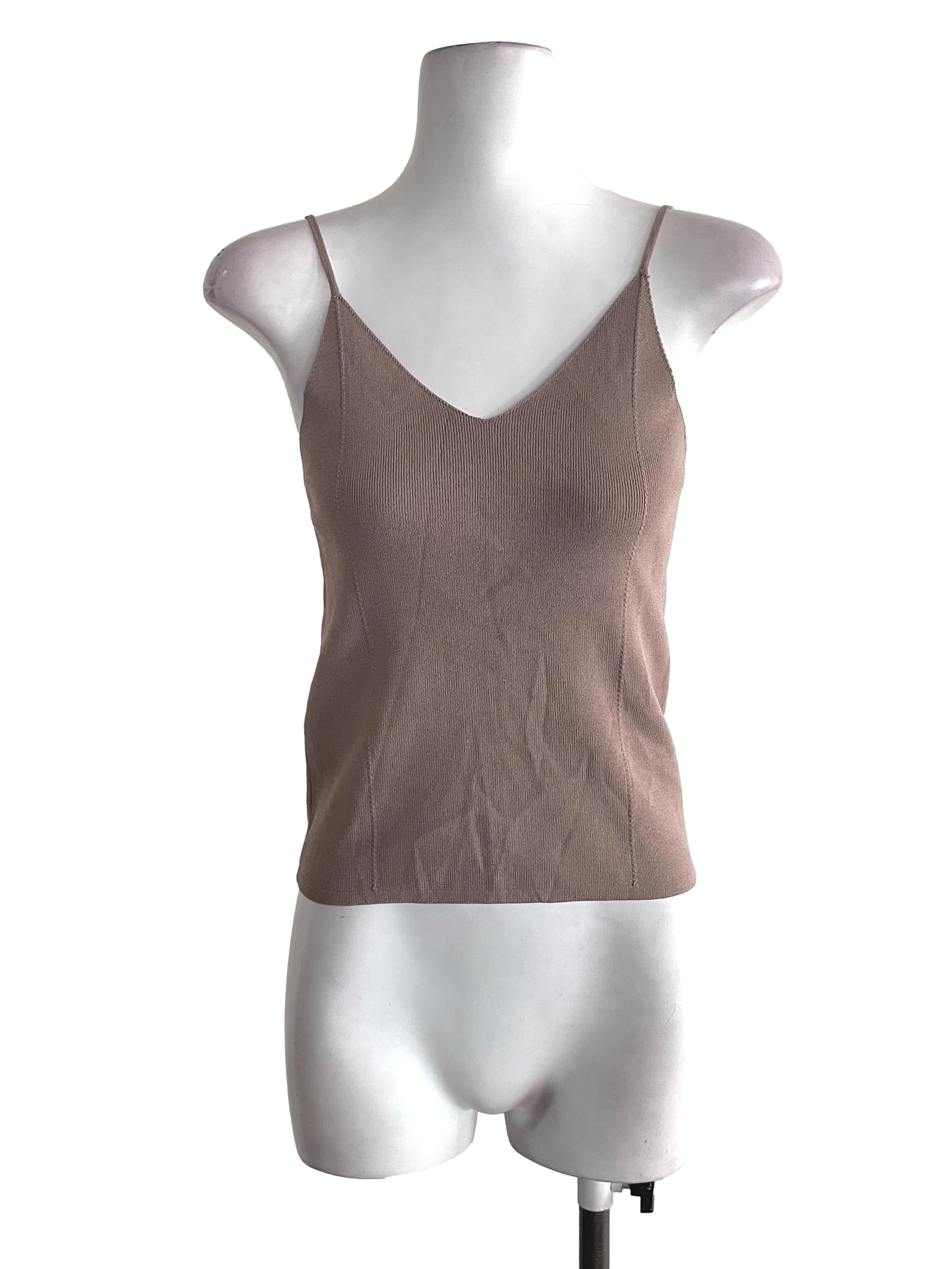 Pale Brown Knit Cami Top