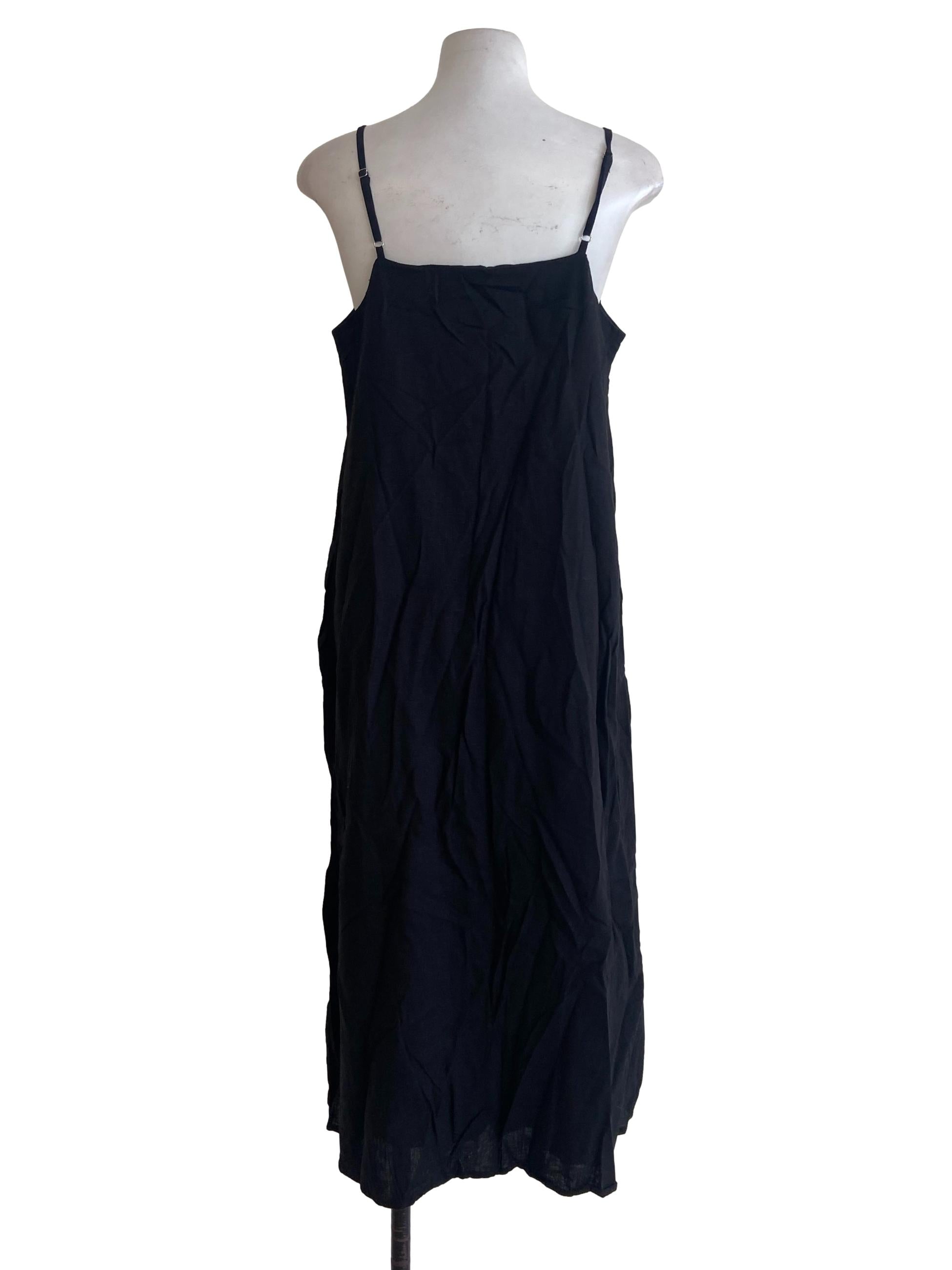 Black Spaghetti Straps Slip Dress