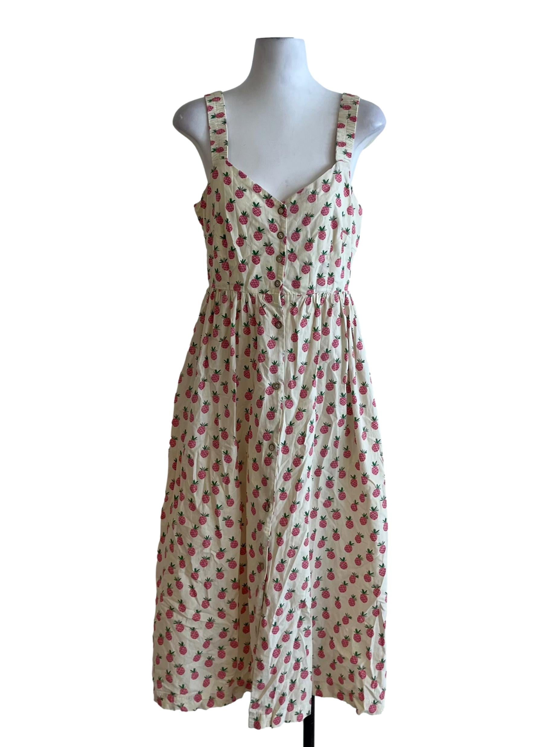 Cream White V-Neckline A-Line Dress