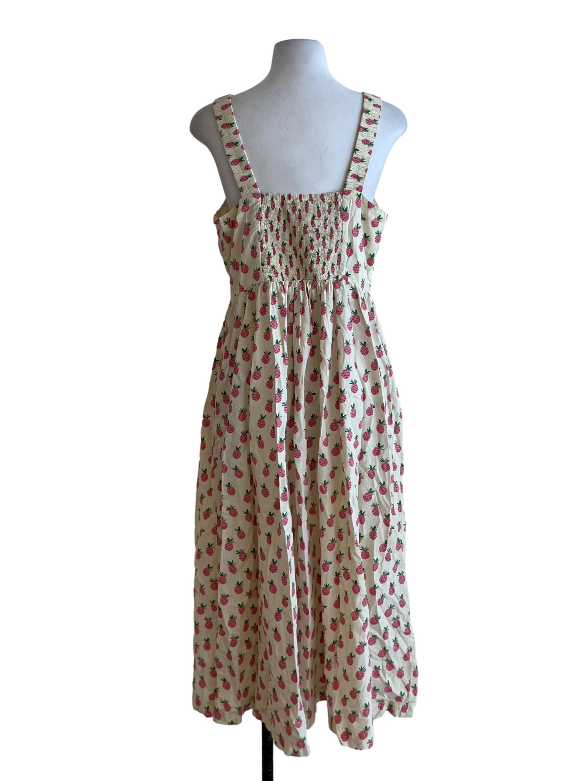 Cream White V-Neckline A-Line Dress