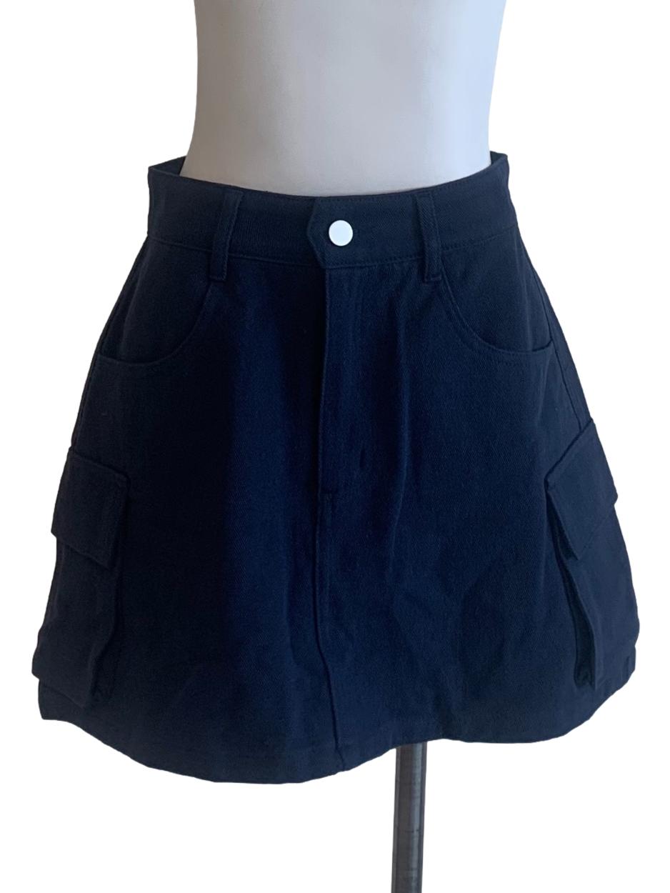 Navy Blue Mini Skirt