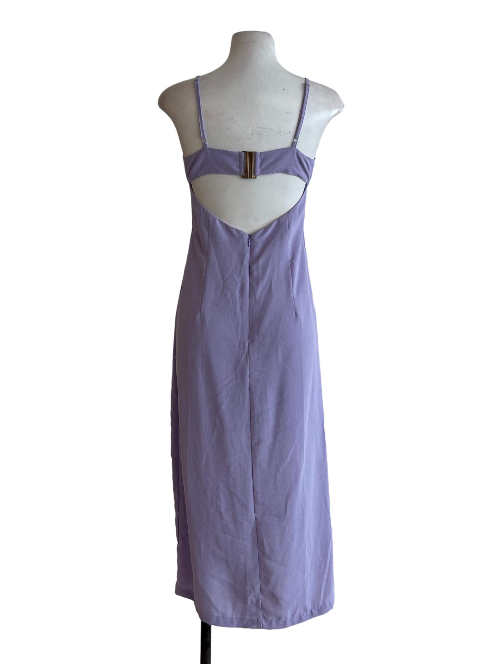 Lavender Purple Spaghetti Strap Slit Dress