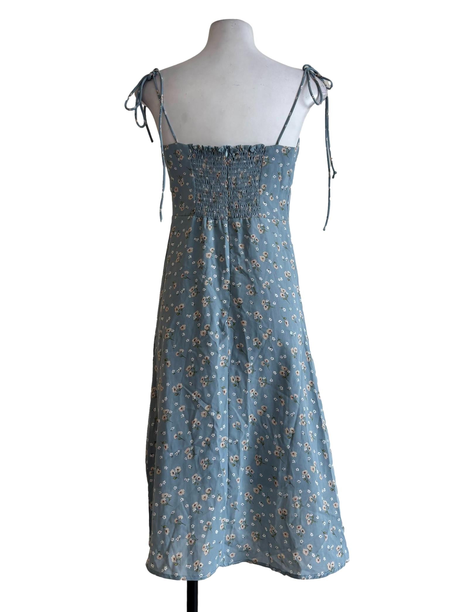 Carolina Blue Floral A-Line Dress