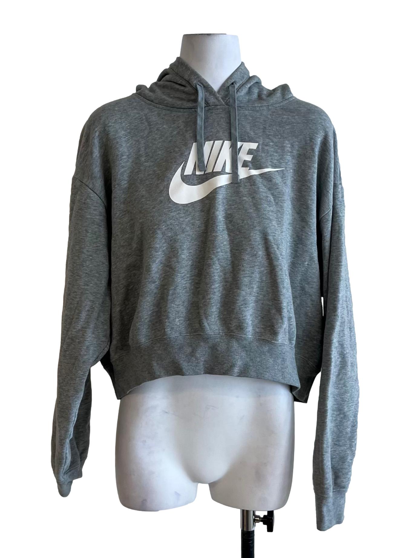 Grey Cropped Hoodie
